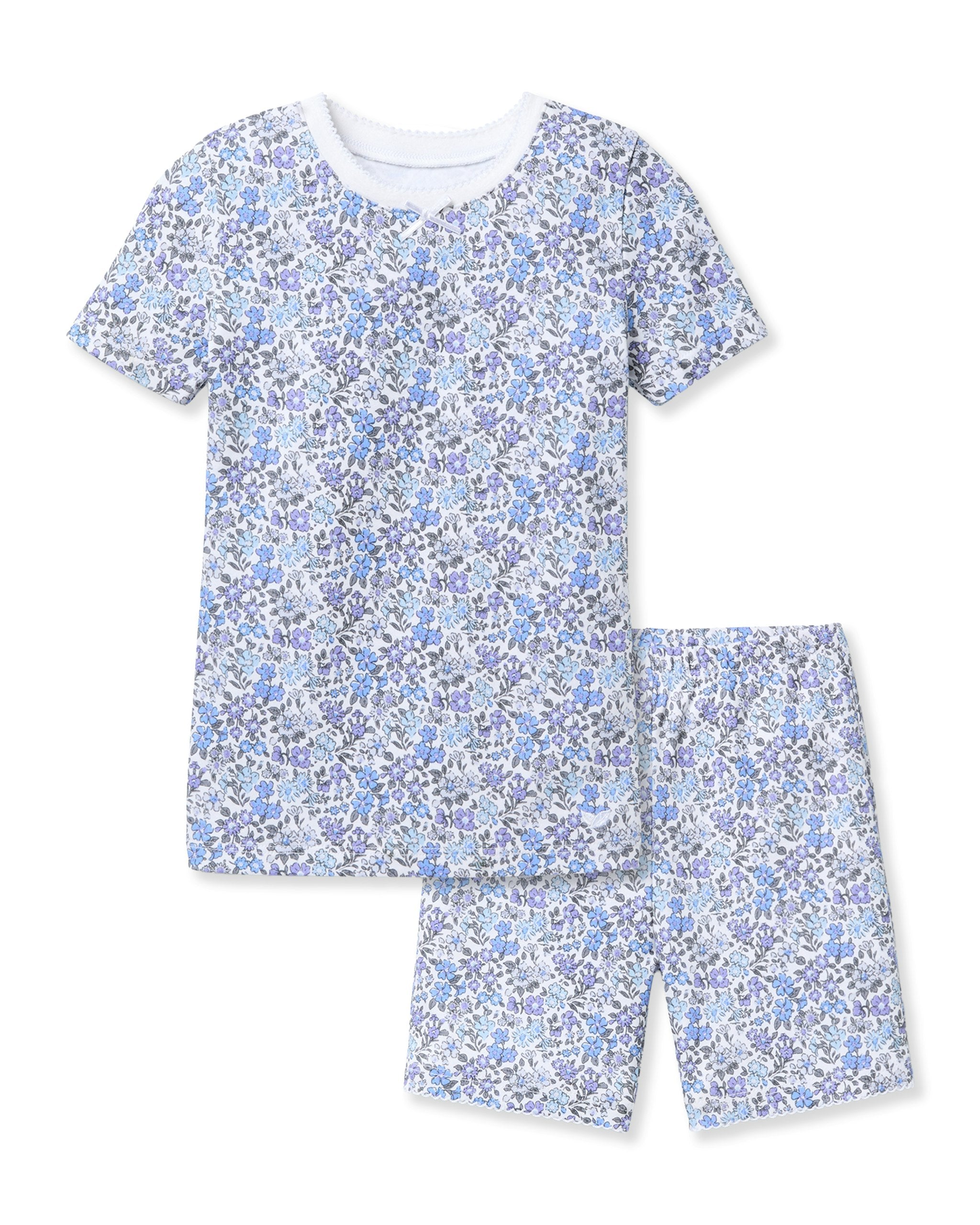 Kid's Pima Snug Fit Short Set in Fleur d'Azur