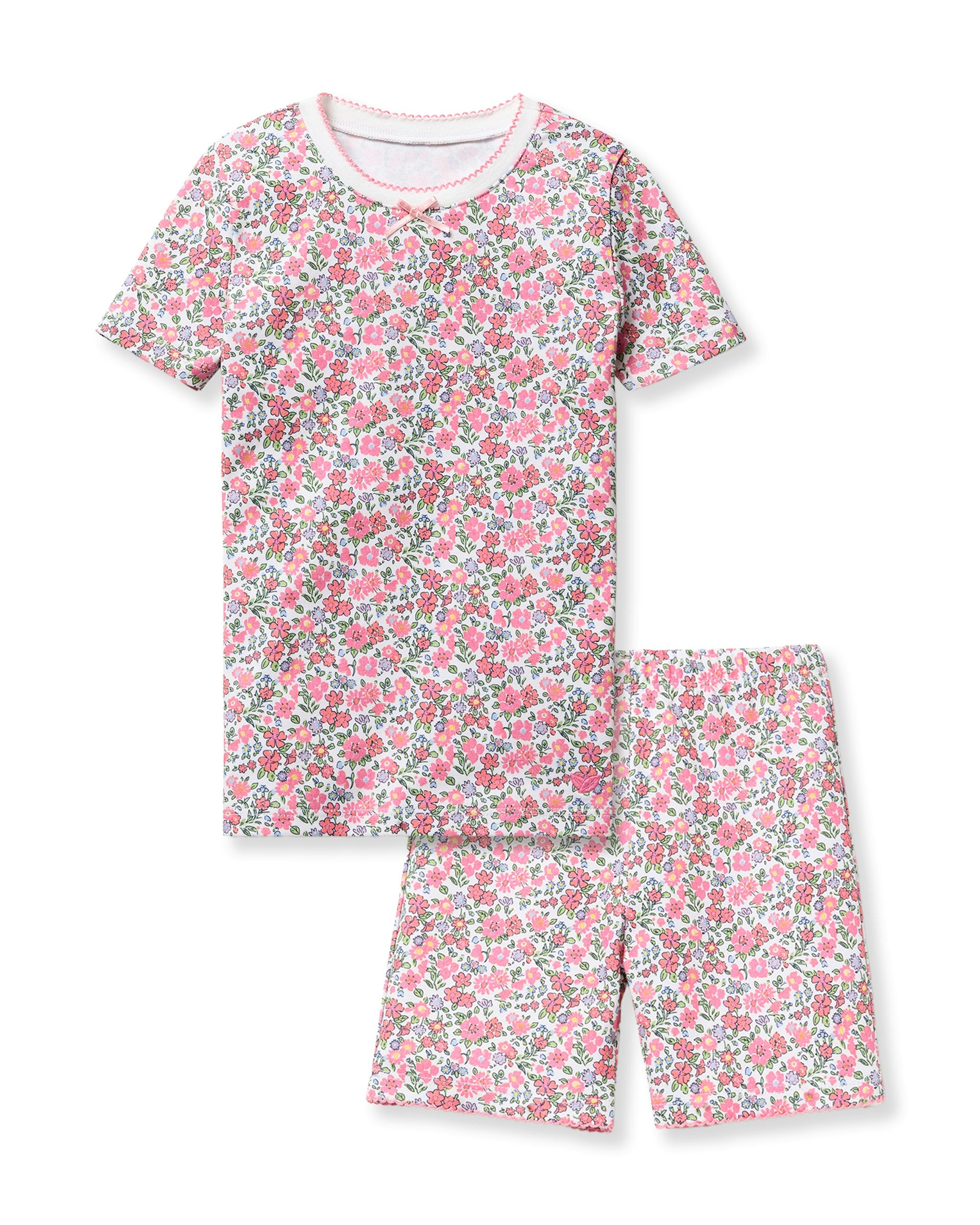 Kid's Pima Snug Fit Short Set in Fleurs de Rose