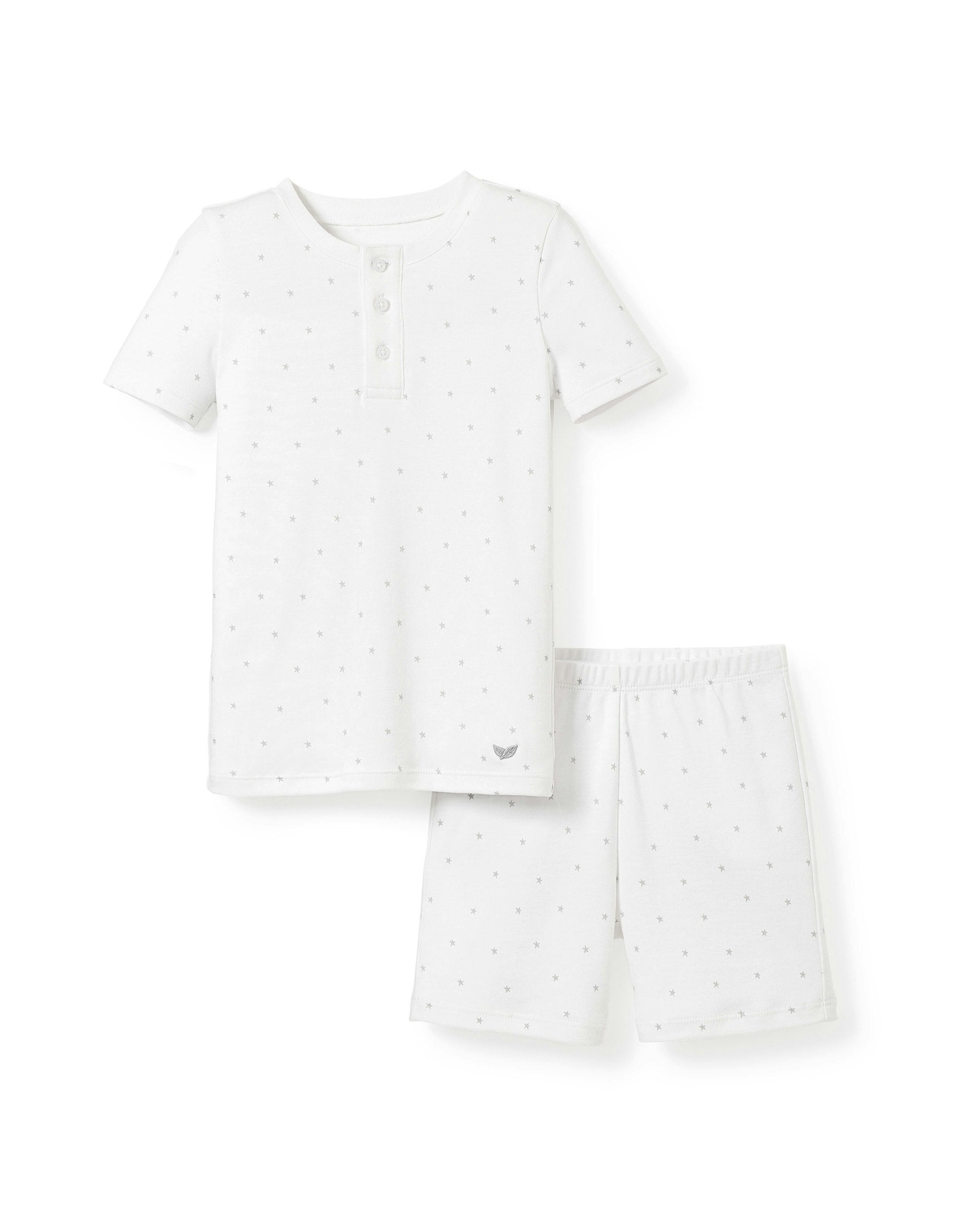 Kid's Pima Snug Fit Short Set in Grey Stars