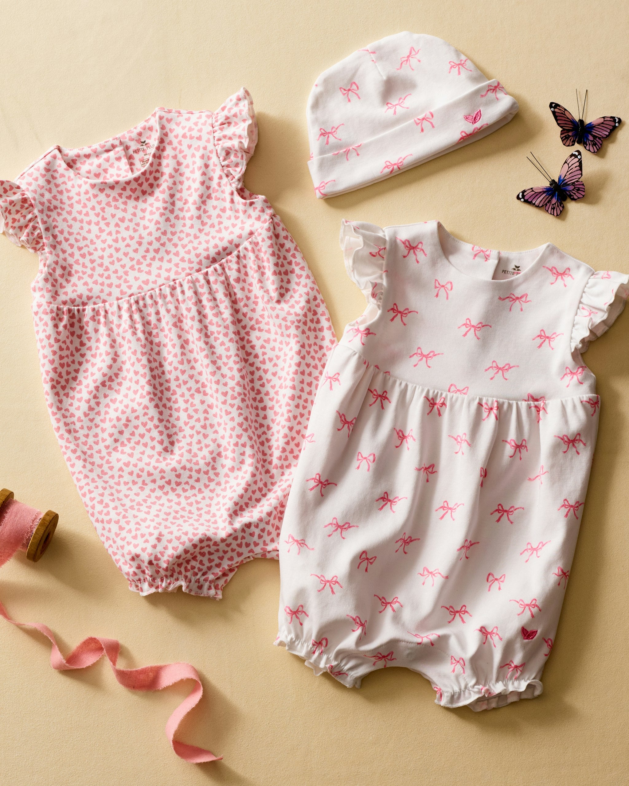Baby's Pima Isla Play Romper in Blushing Bows