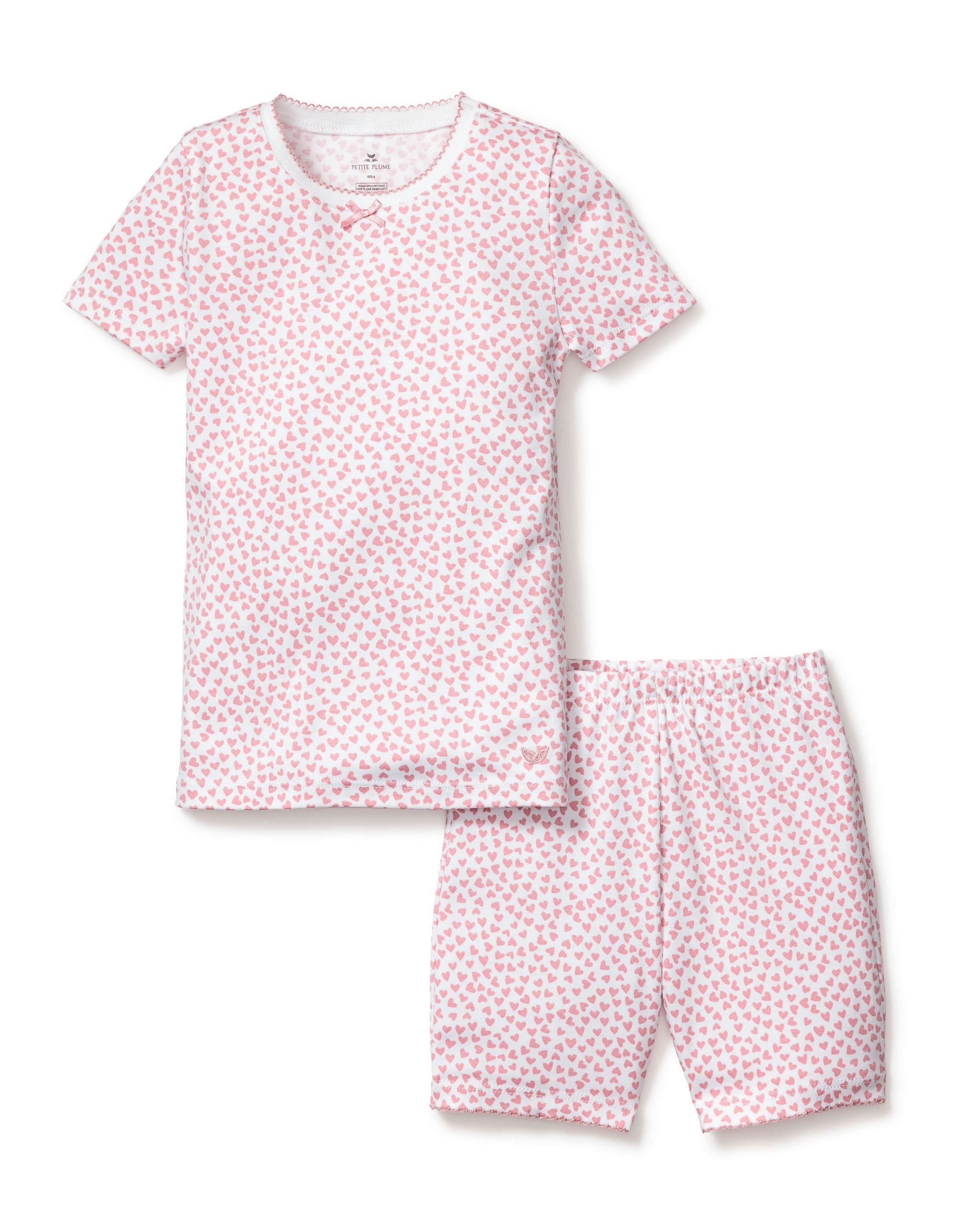 Kid's Pima Snug Fit Short Set in Sweethearts