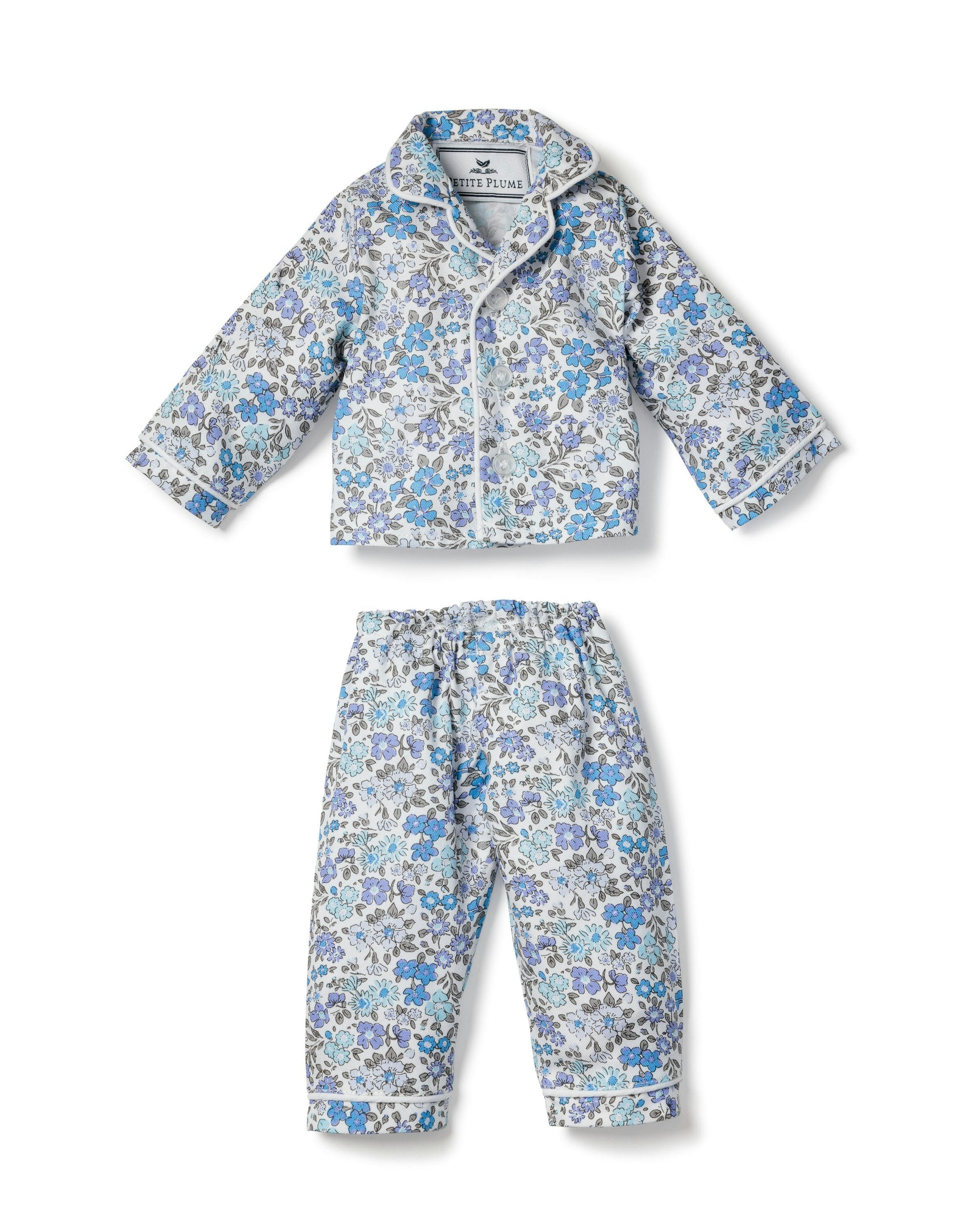 Kid's Twill Doll Pajamas in Fleur D'Azur