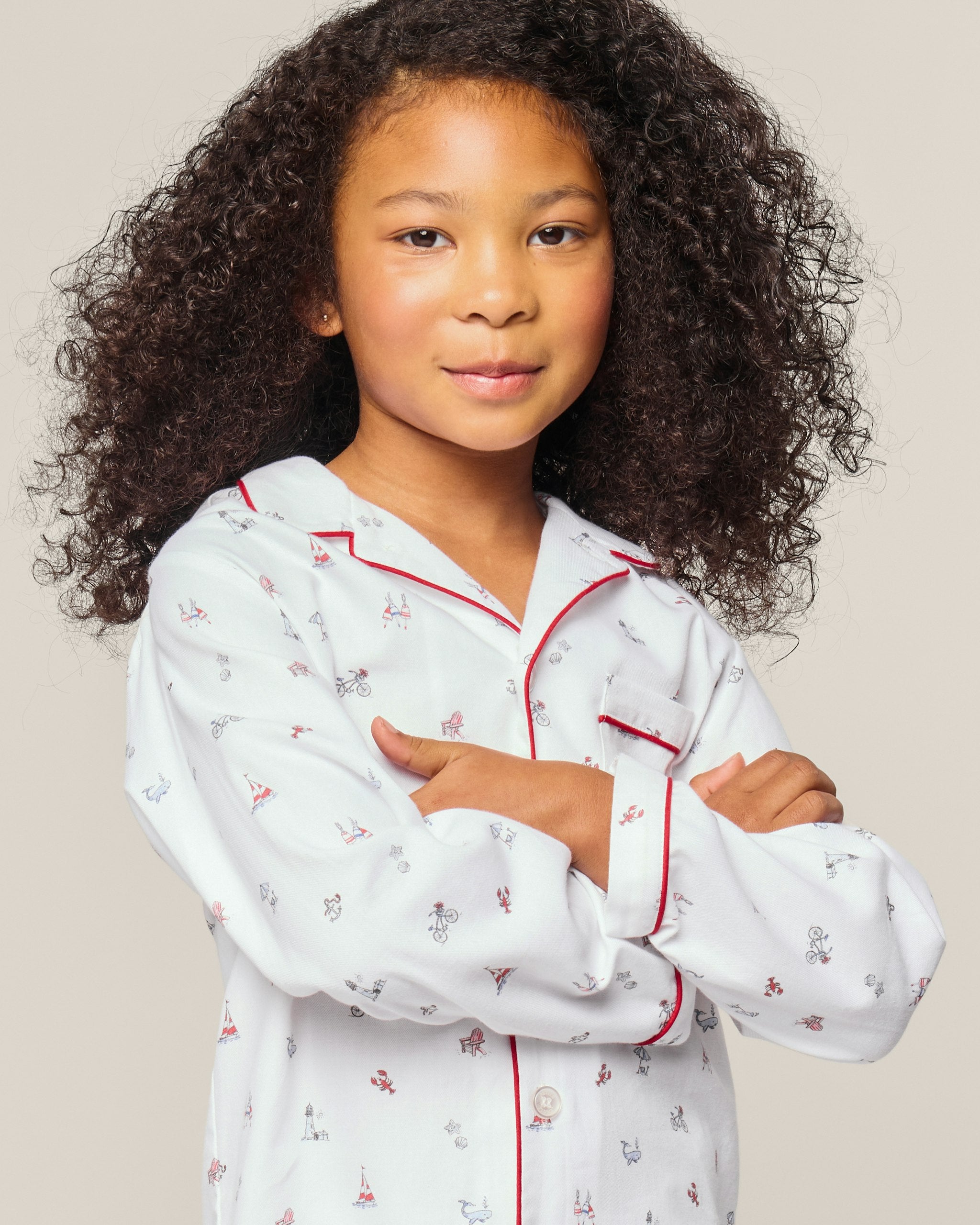 Kid's Twill Pajama Set in Coastal Charms