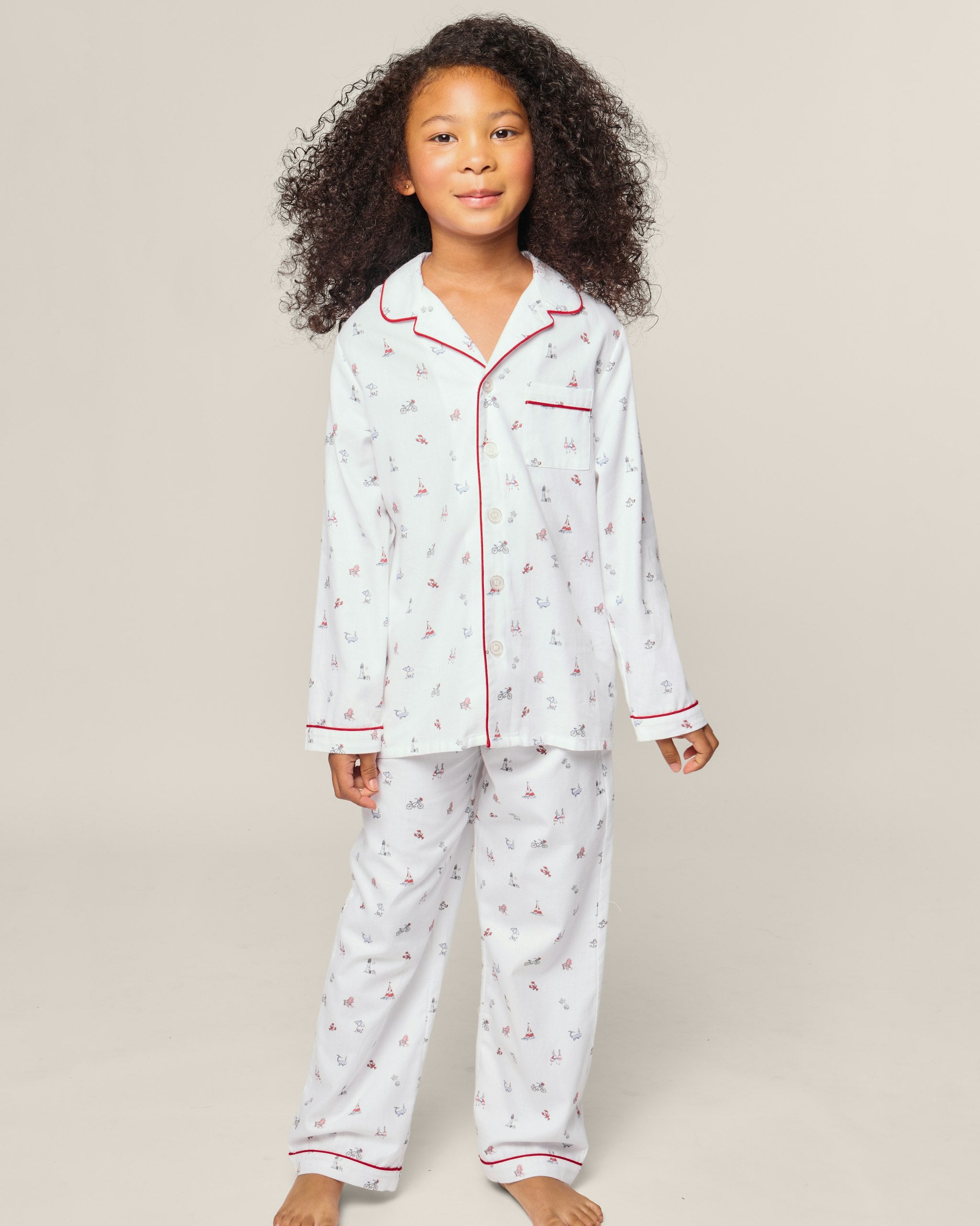 Kid's Twill Pajama Set in Coastal Charms