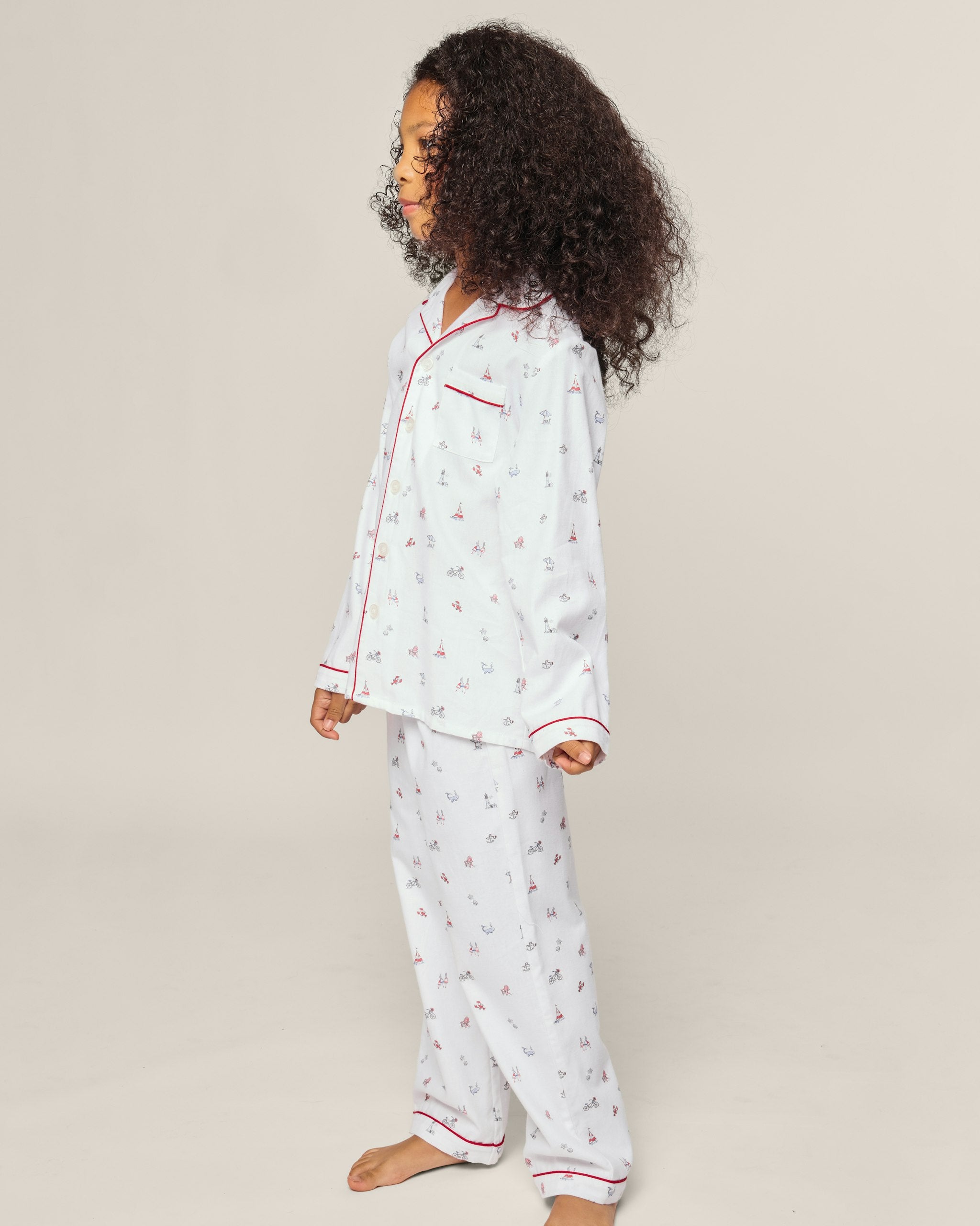 Kid's Twill Pajama Set in Coastal Charms