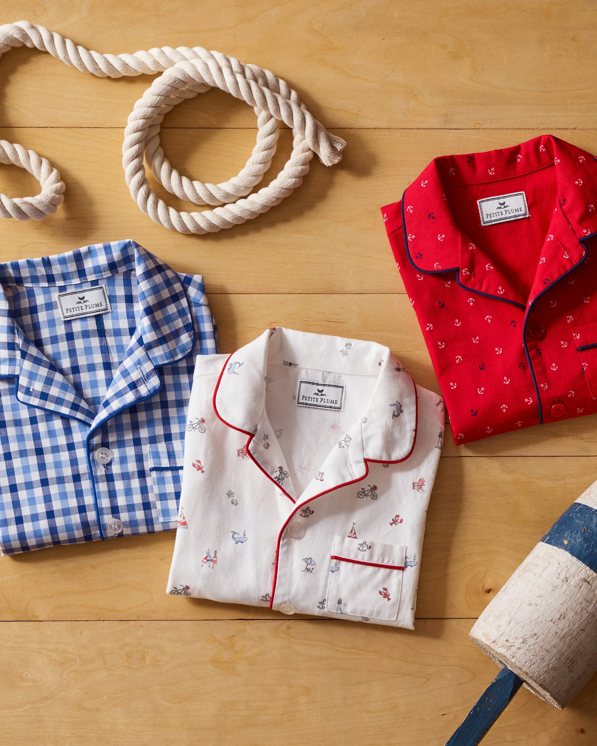 Kid's Twill Pajama Set in Coastal Charms