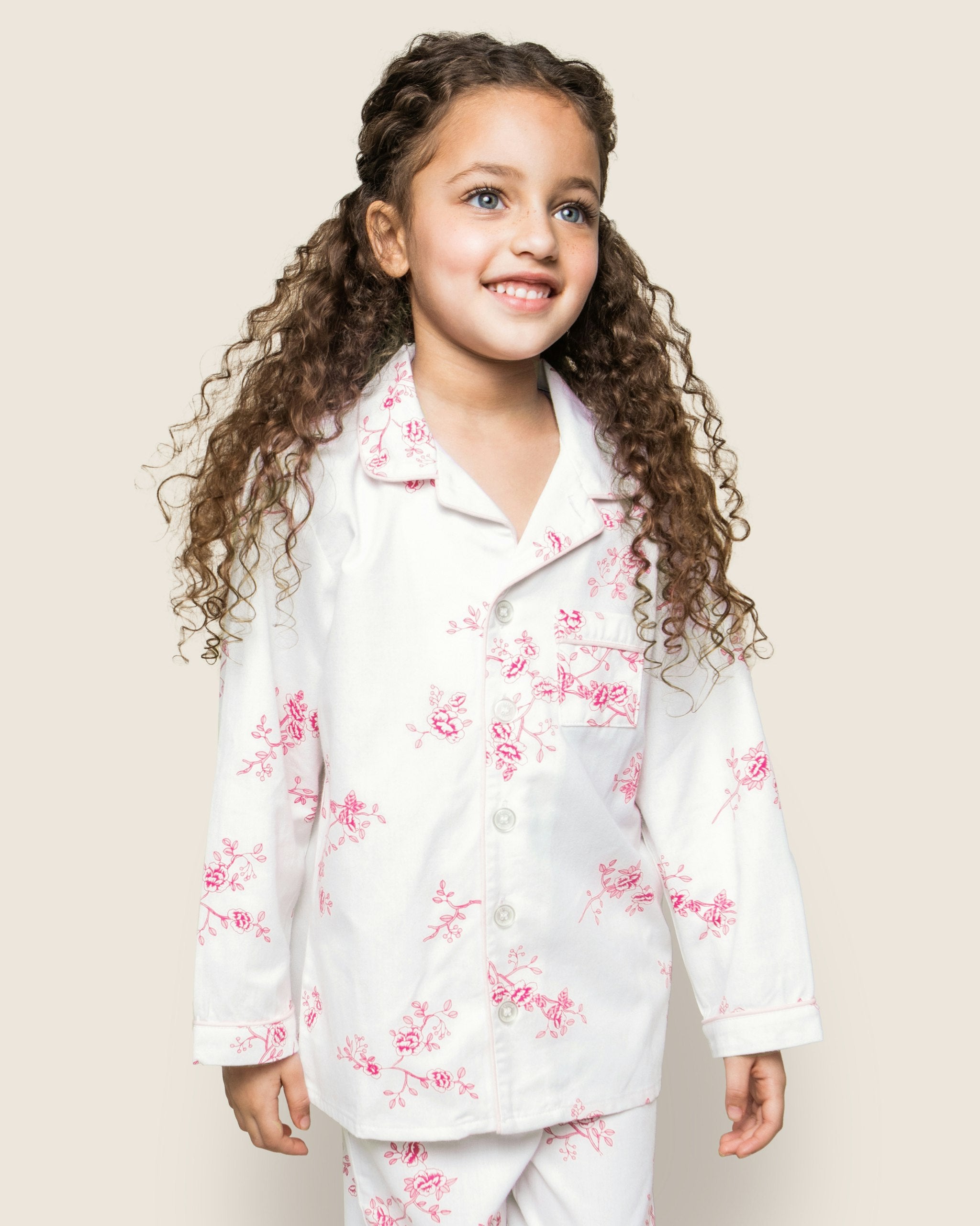 Kid's Twill Pajama Set in English Rose Floral