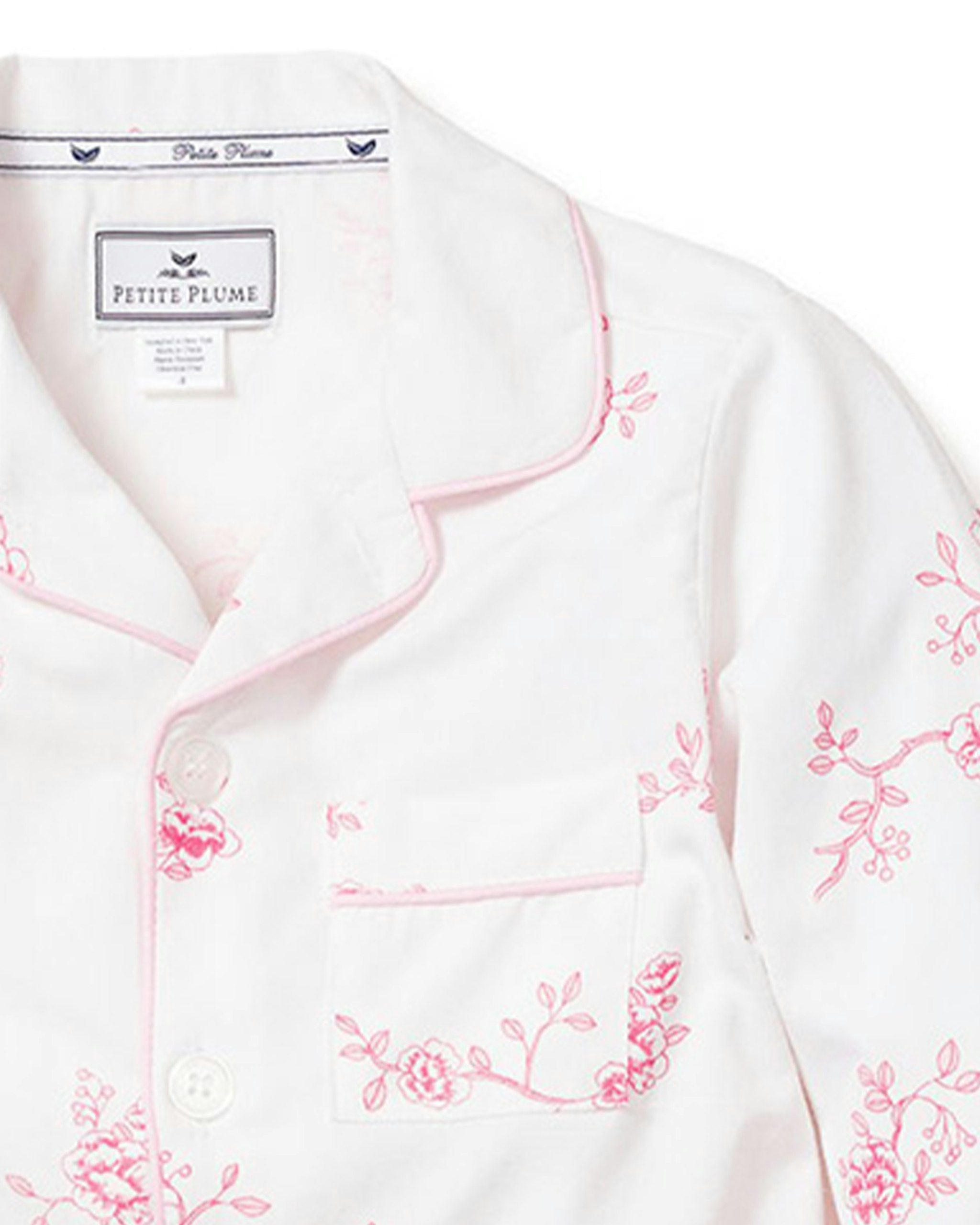 Kid's Twill Pajama Set in English Rose Floral
