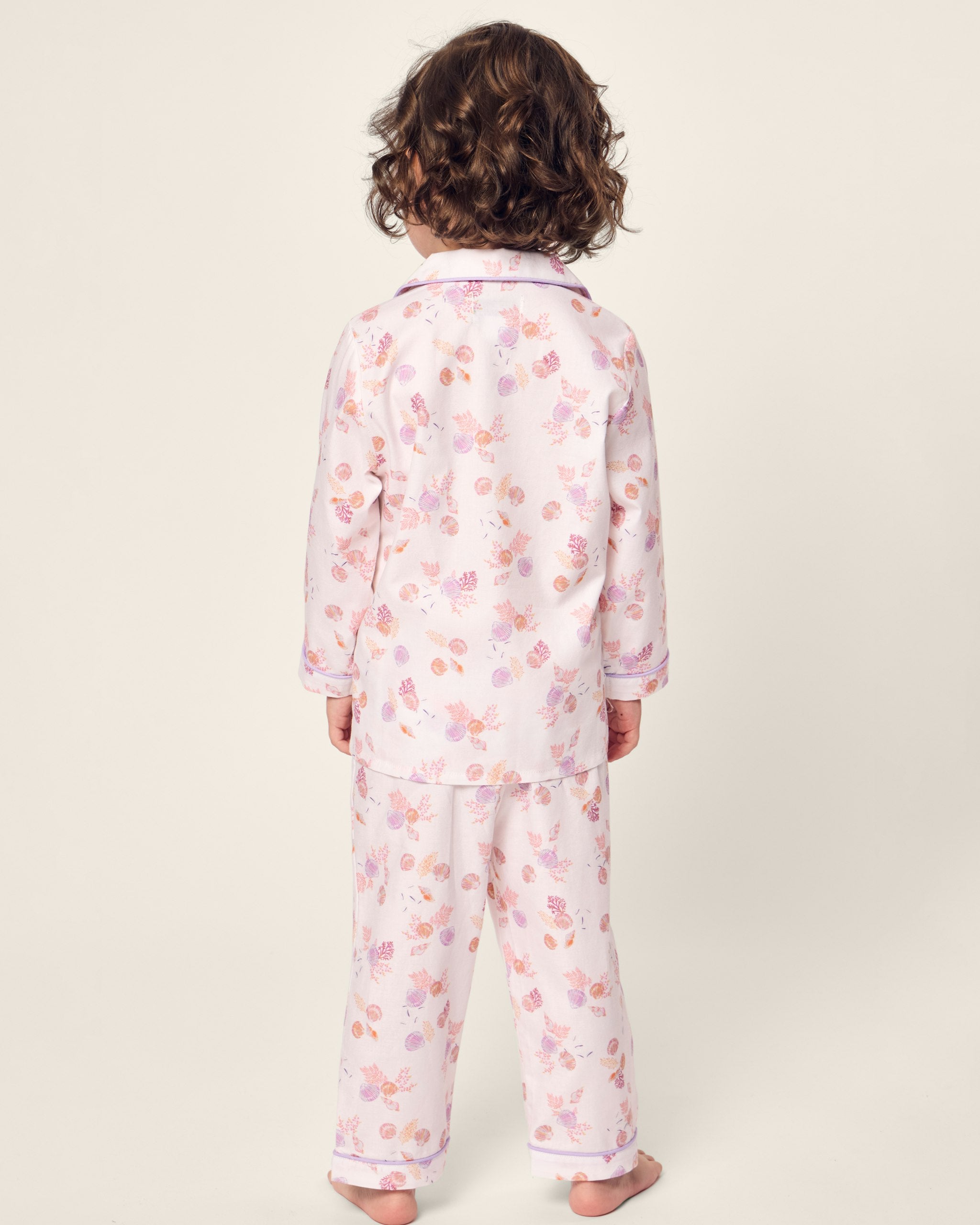 Kid's Twill Pajama Set in Flamingos