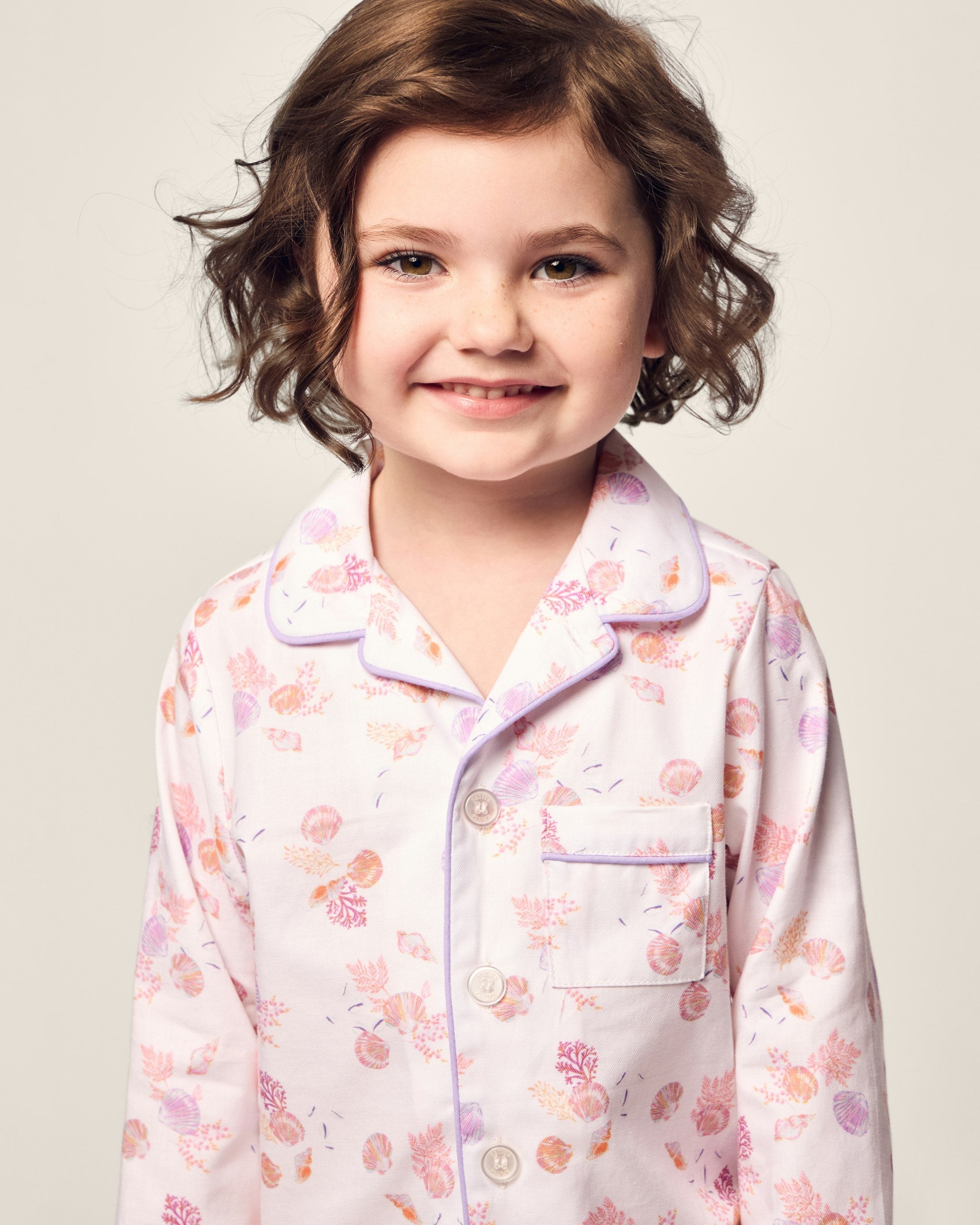 Kid's Twill Pajama Set in Flamingos