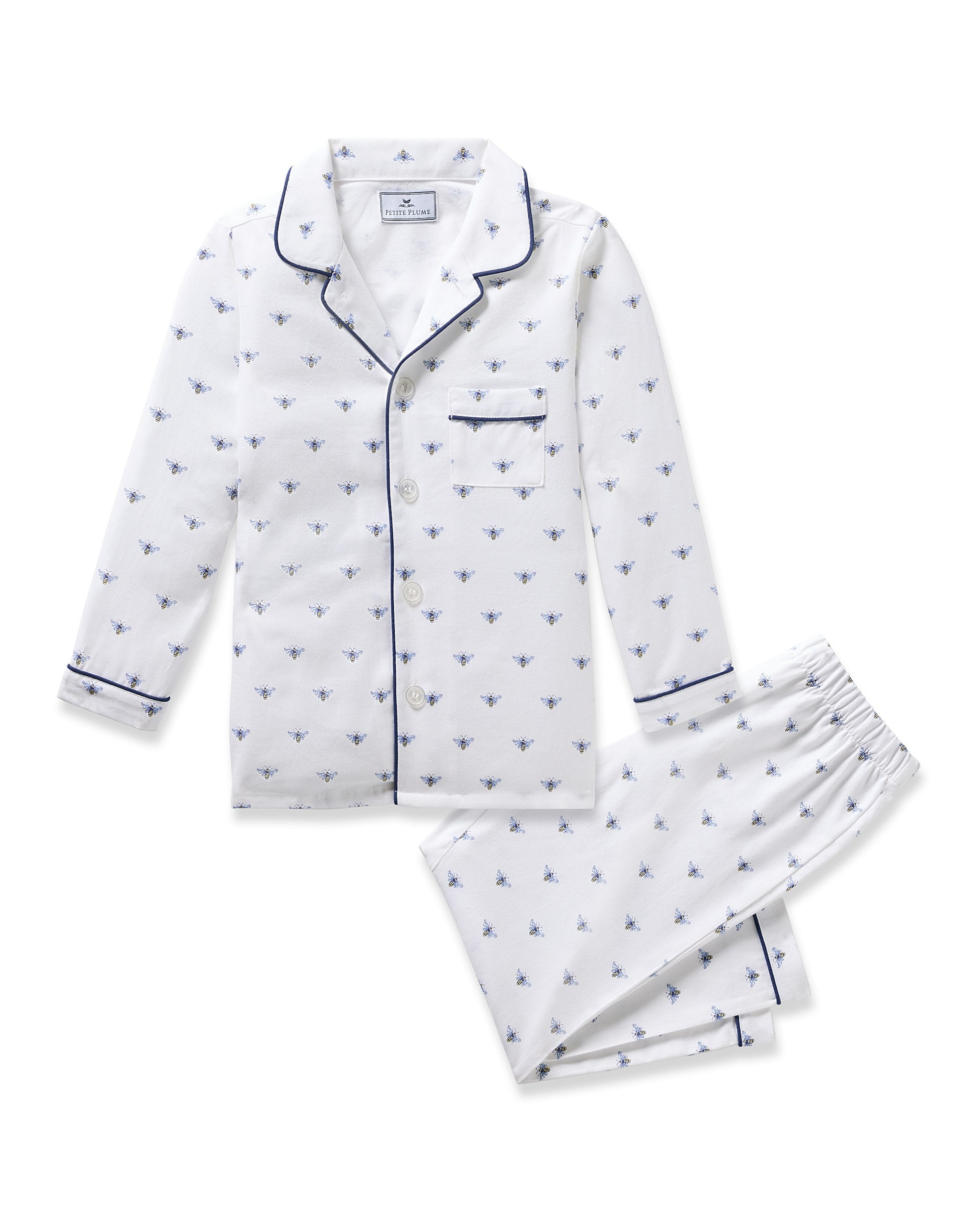 Kid's Twill Pajama Set in Flamingos
