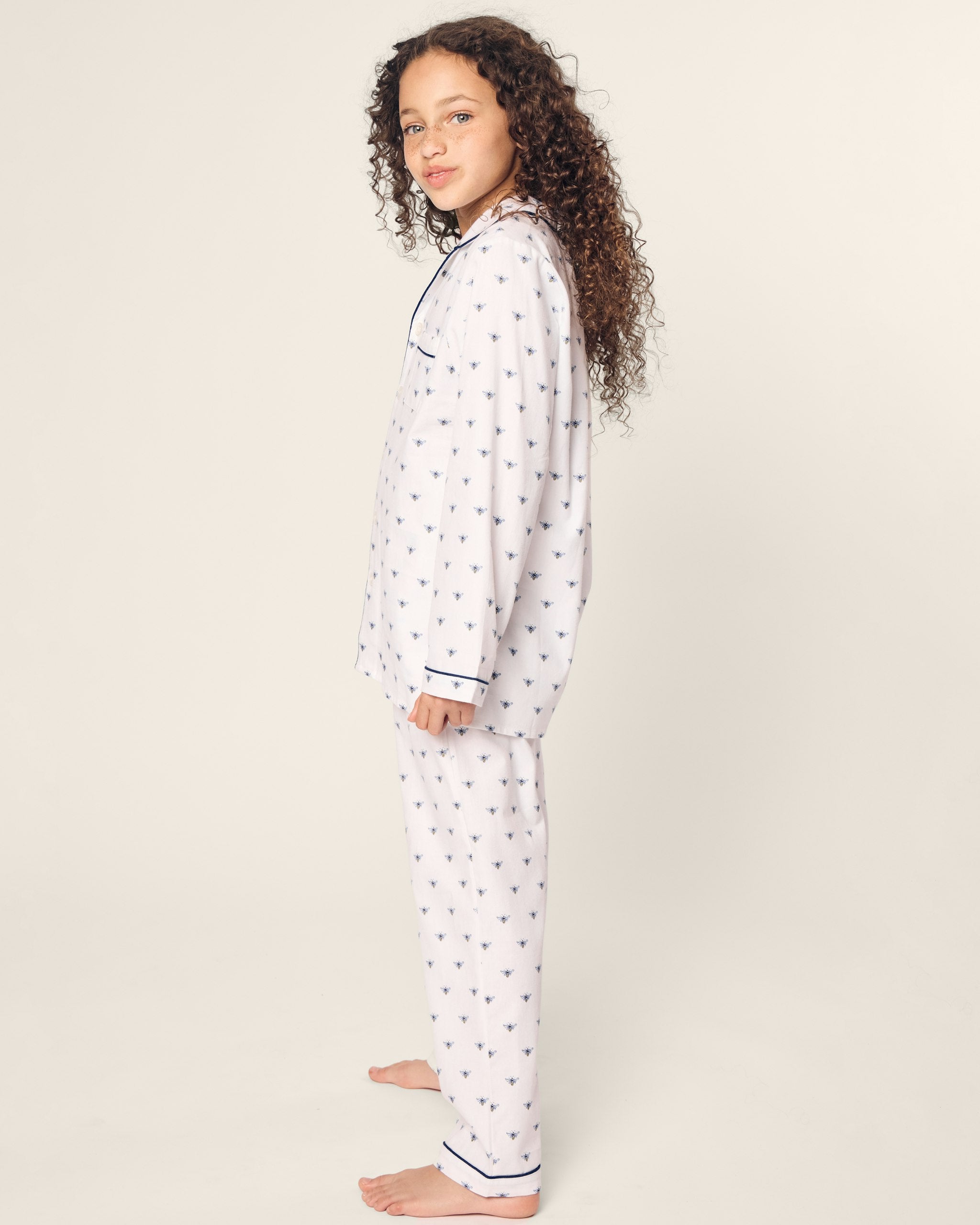 Kid's Twill Pajama Set in Flamingos
