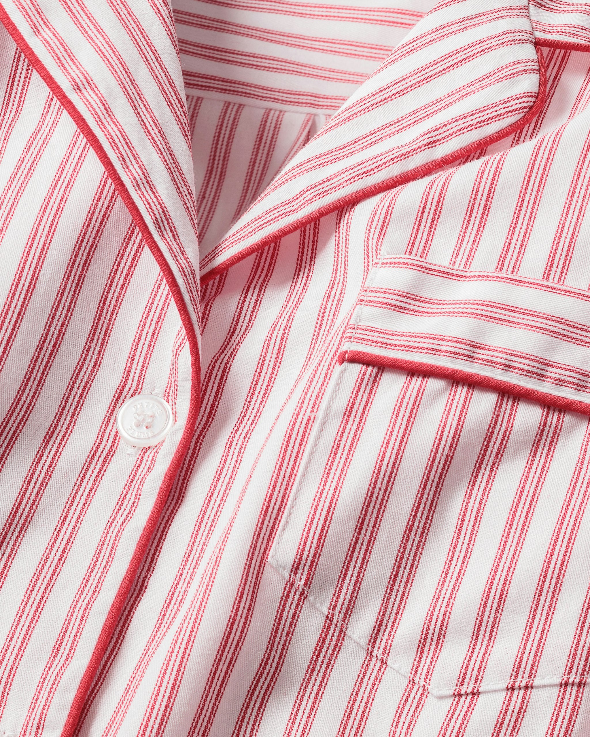 Kid's Twill Pajama Set in Navy French Ticking