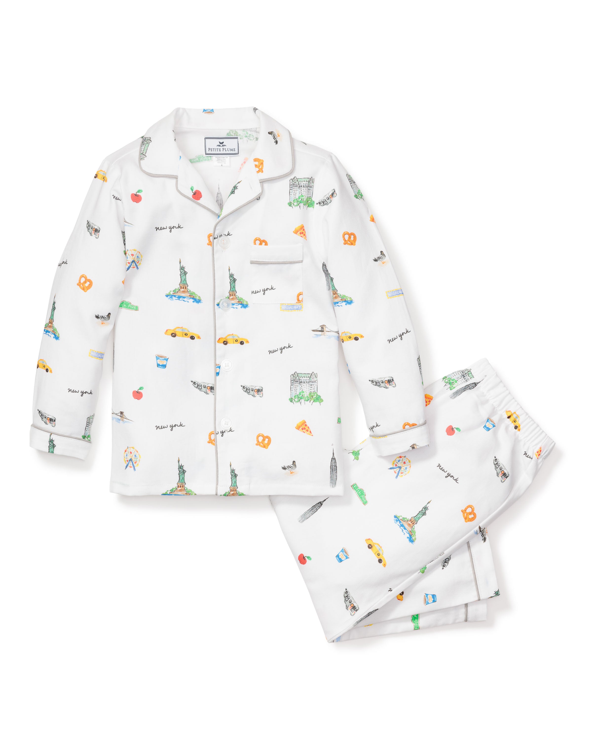 Kid's Twill Pajama Set in New York! New York!
