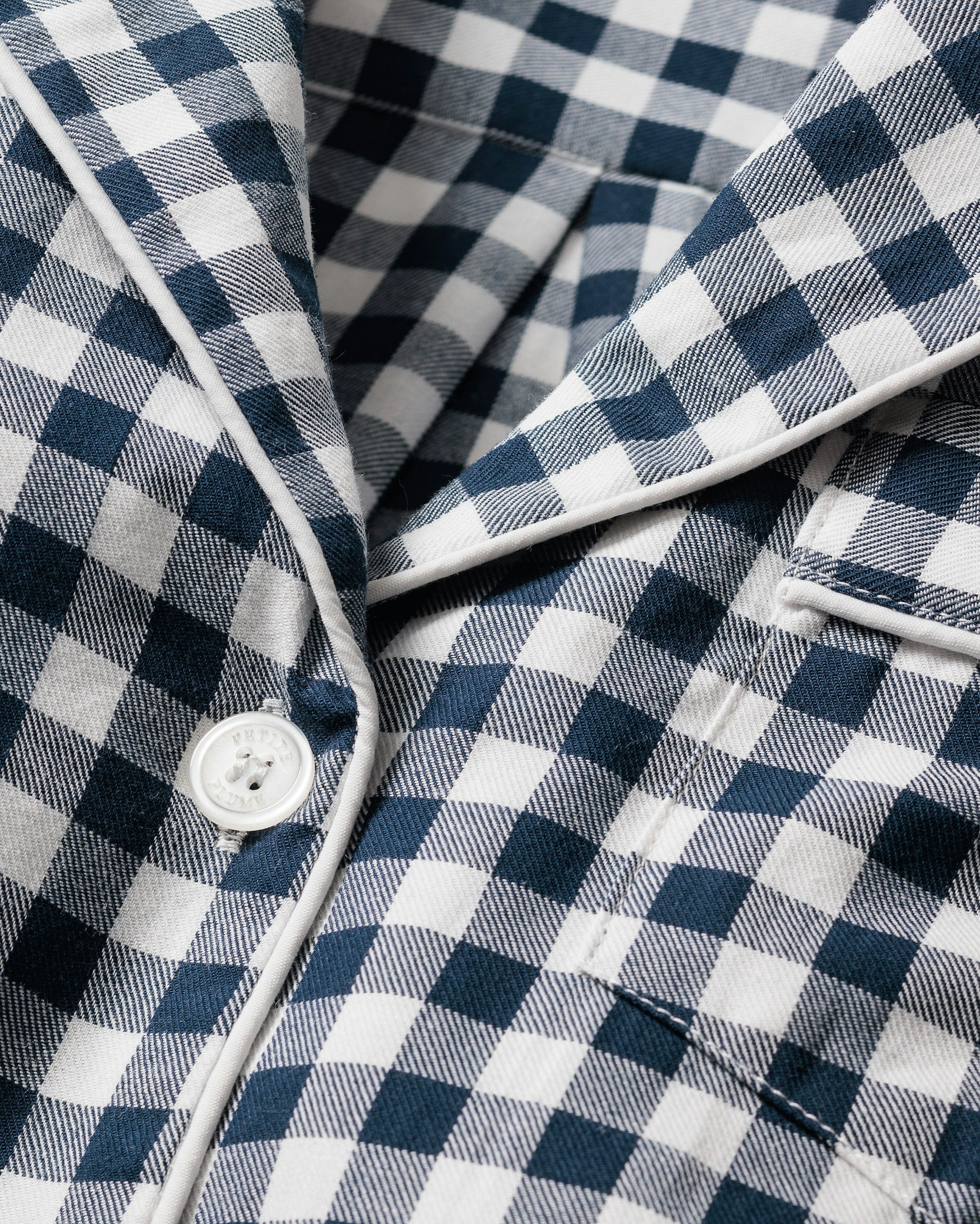 Kid's Twill Pajama Set in Royal Blue Gingham