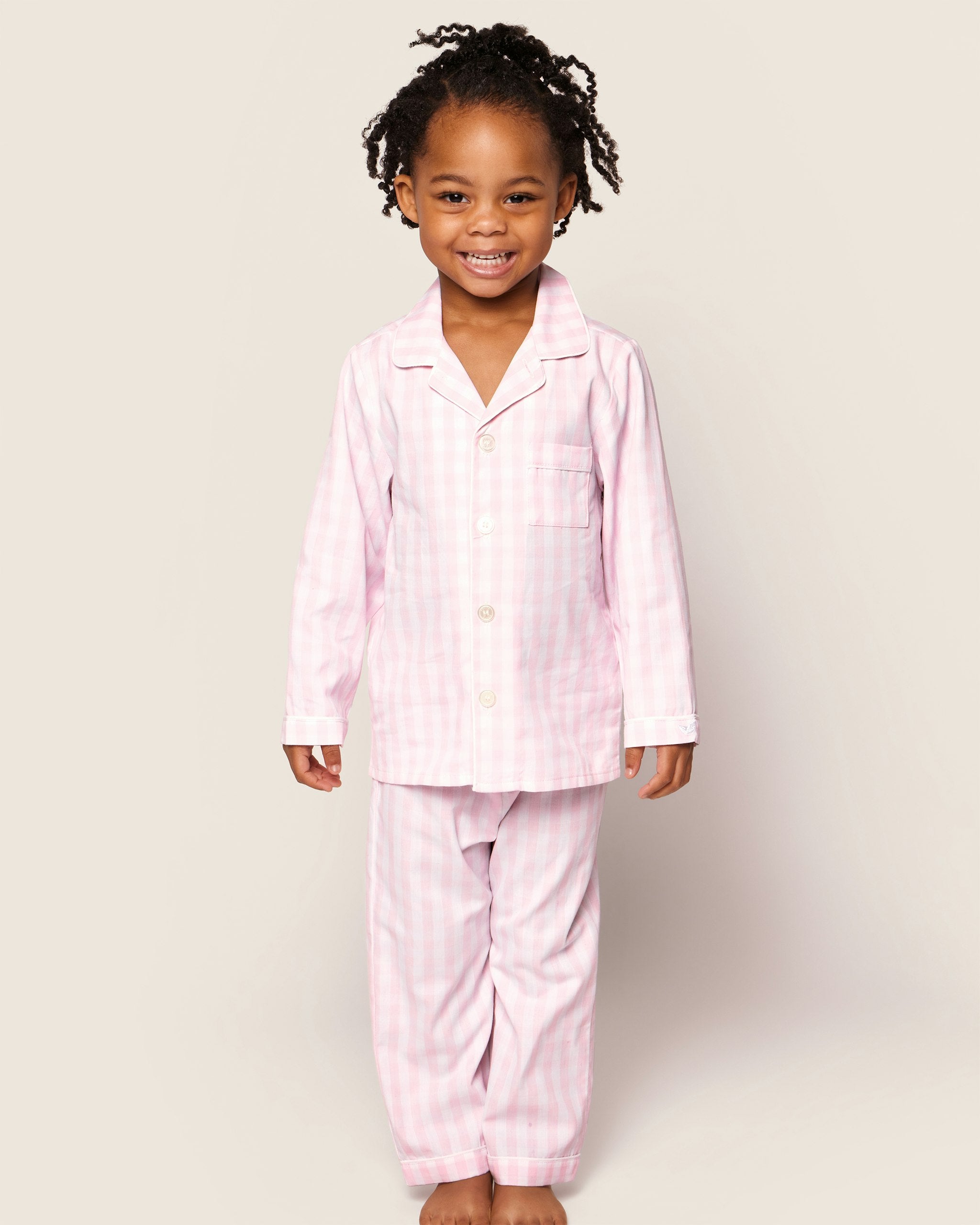 Kid's Twill Pajama Set in Royal Blue Gingham