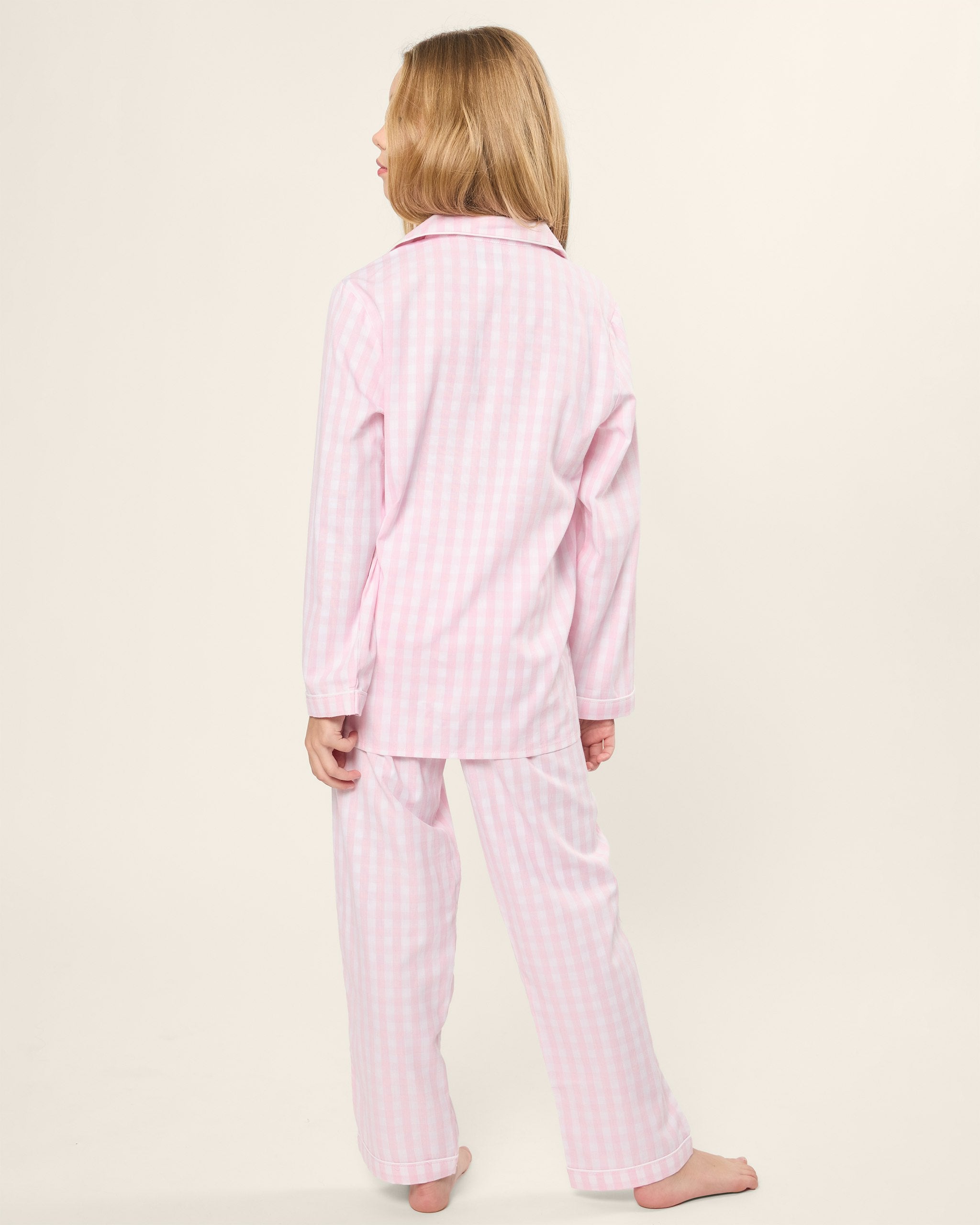 Kid's Twill Pajama Set in Royal Blue Gingham
