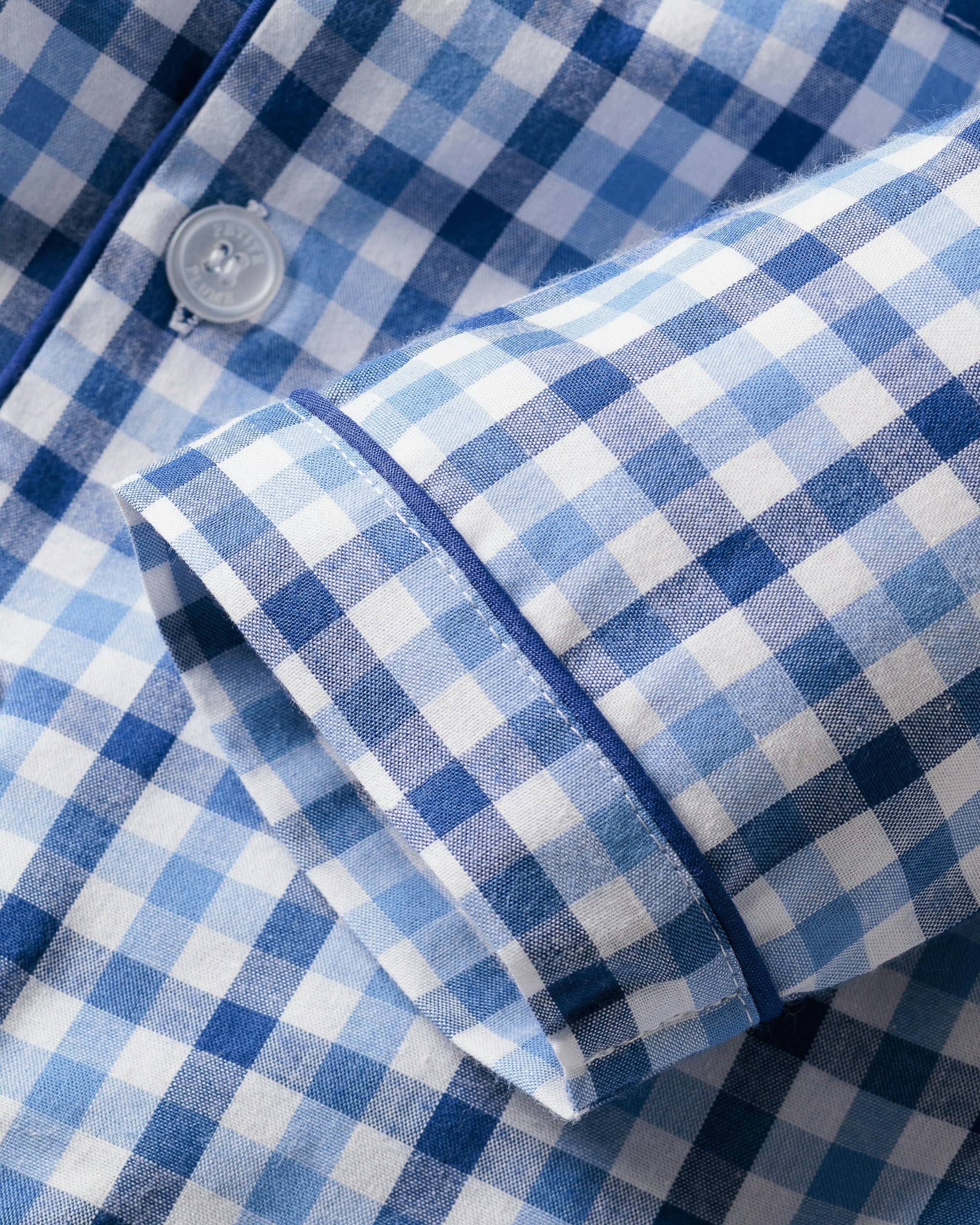 Kid's Twill Pajama Set in Royal Blue Gingham