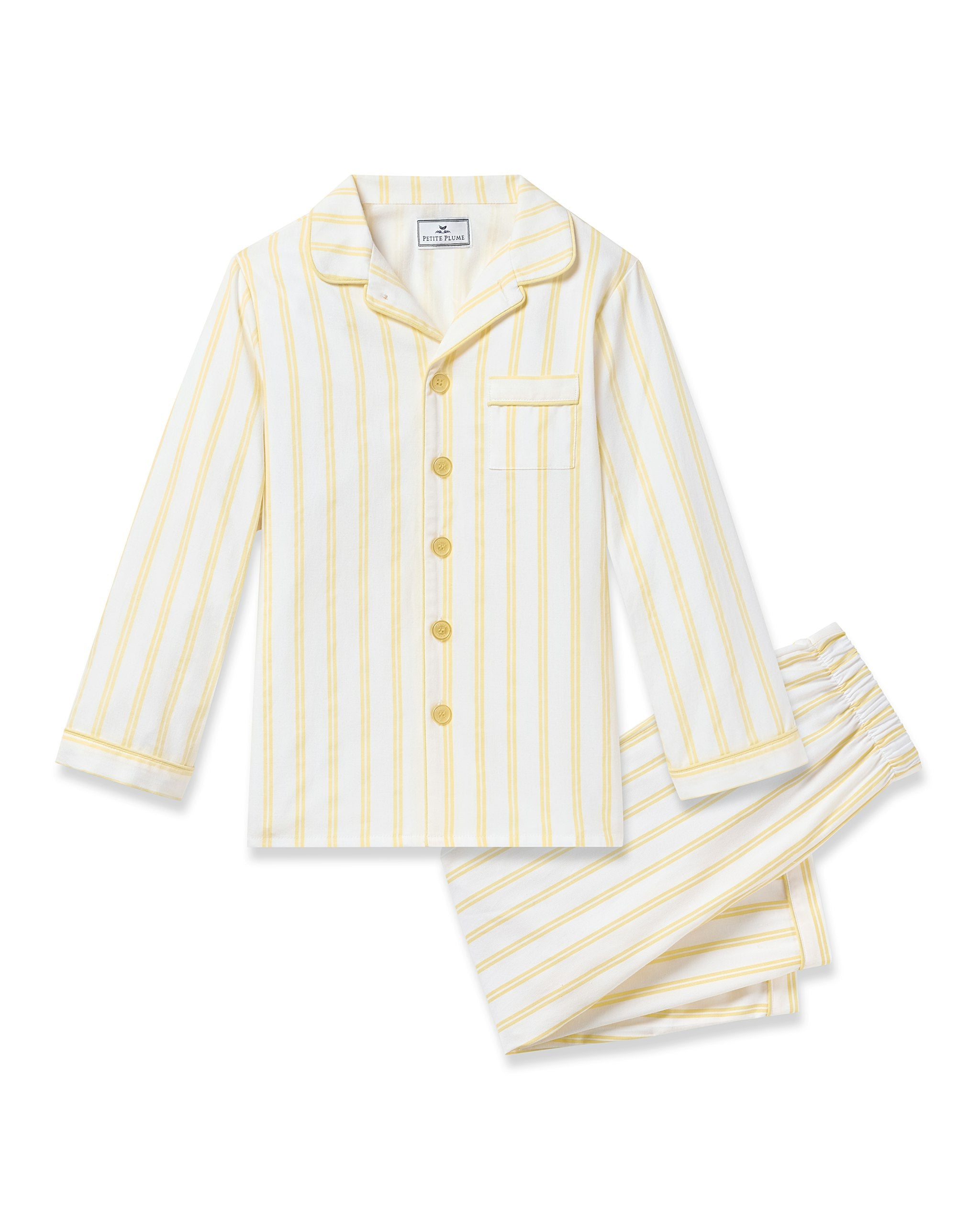Kid's Twill Pajama Set in Sunny Stripe