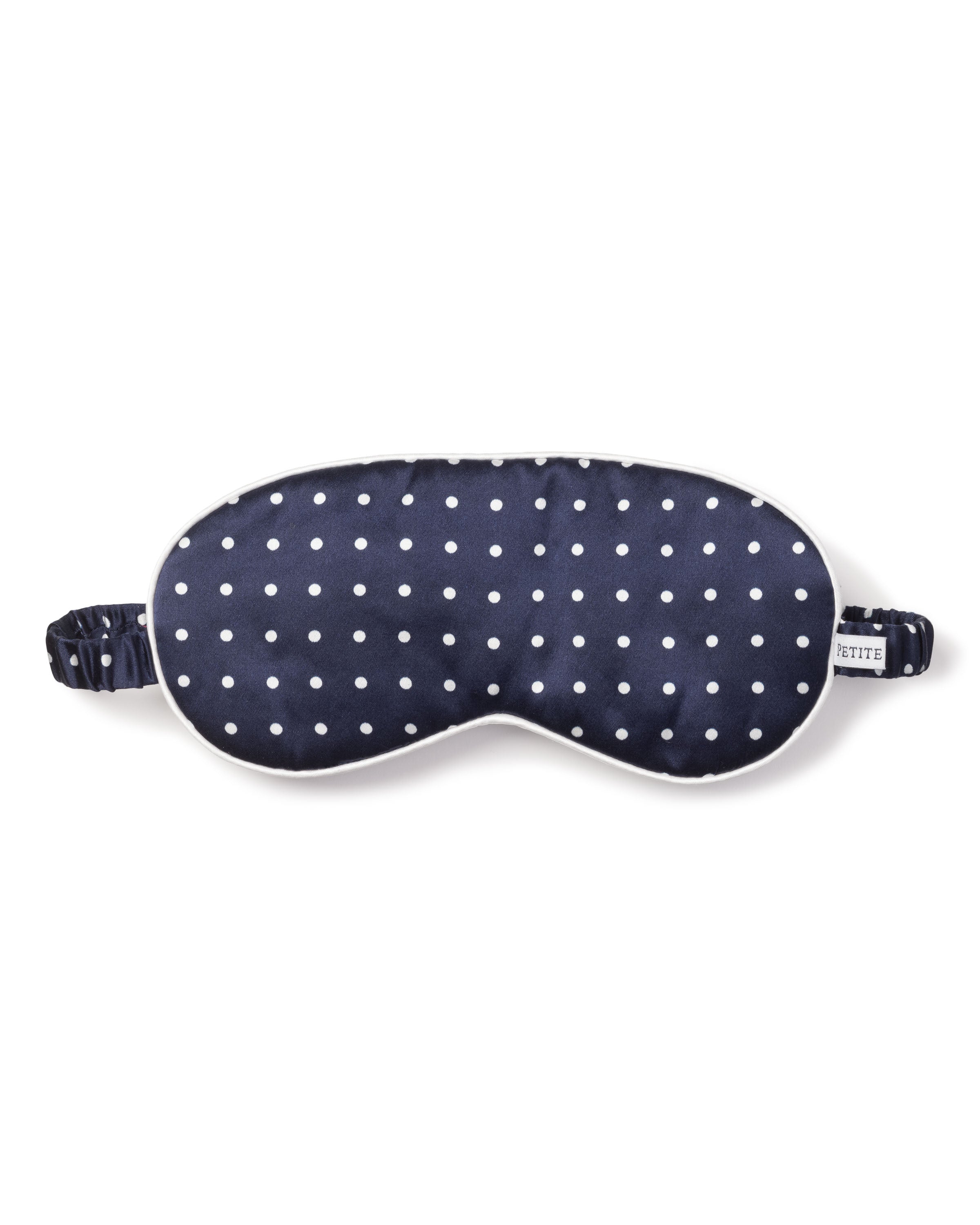 Adult's Silk Sleep Mask in Navy Polka Dot