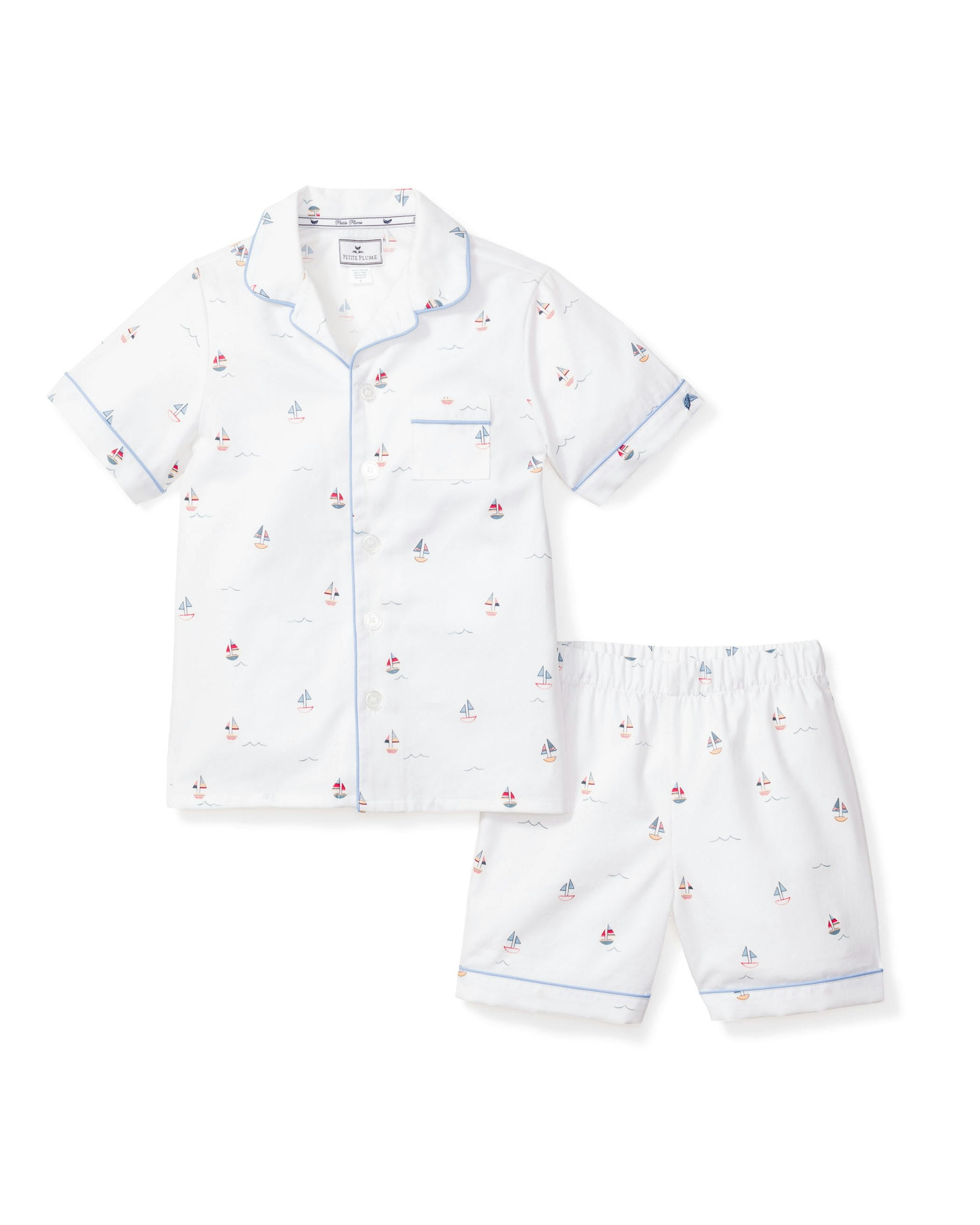 Kid's Twill Short Set in Bateau