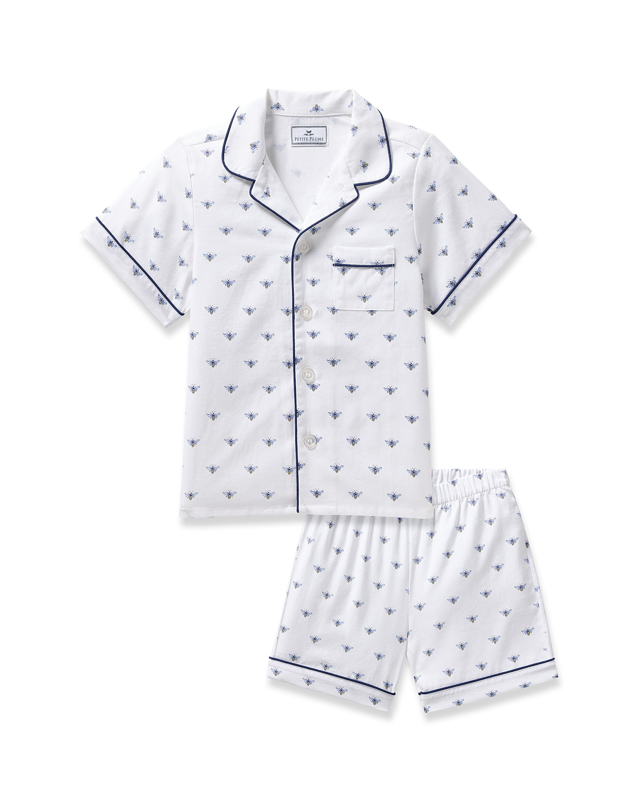 Kid's Twill Short Set in Buzzing Bees