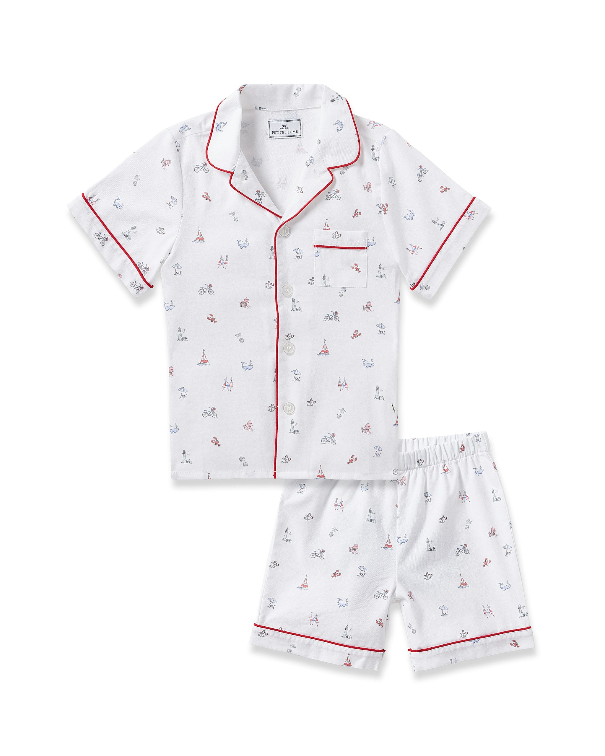 Kid's Twill Short Set in Buzzing Bees