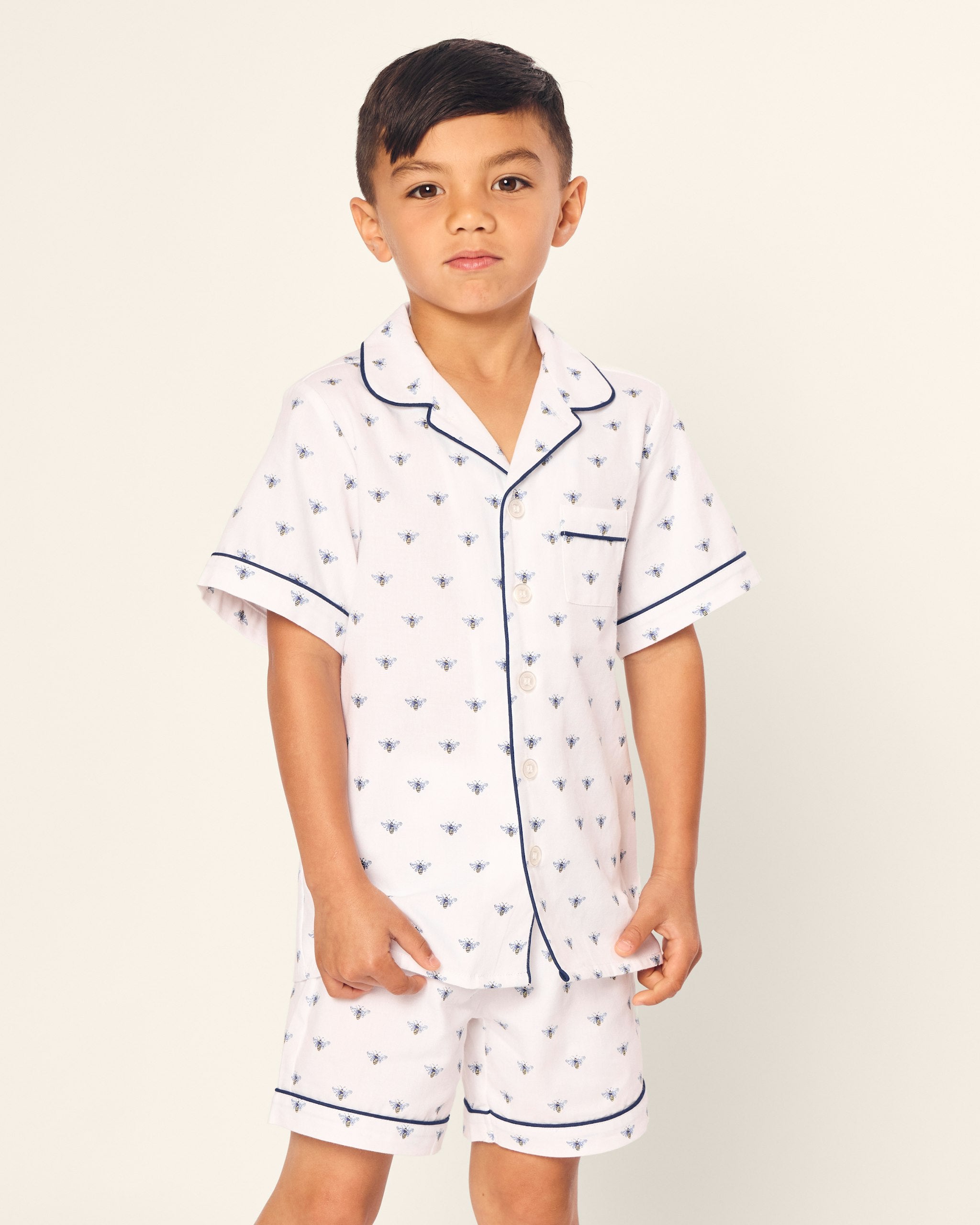 Kid's Twill Short Set in Buzzing Bees