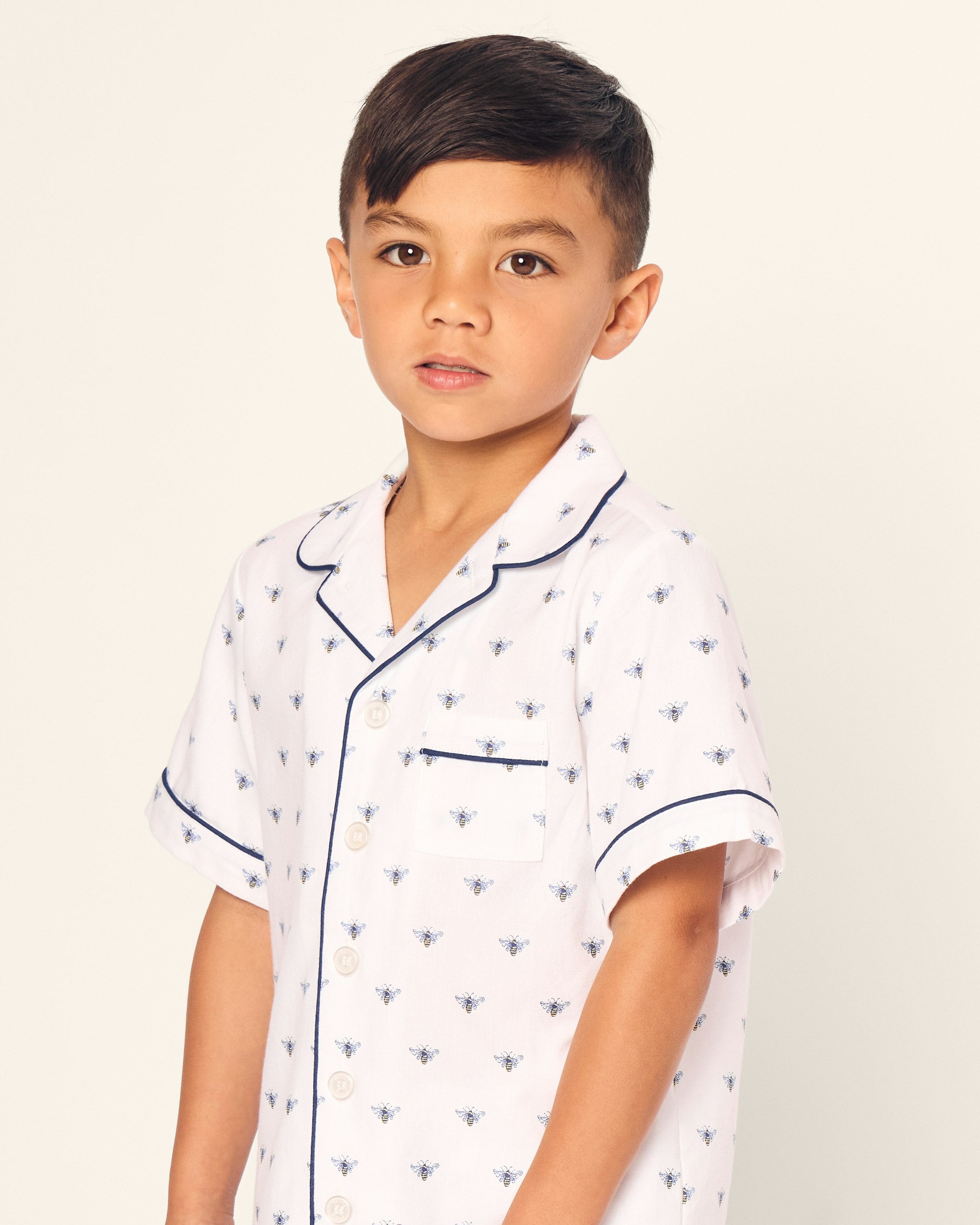 Kid's Twill Short Set in Buzzing Bees