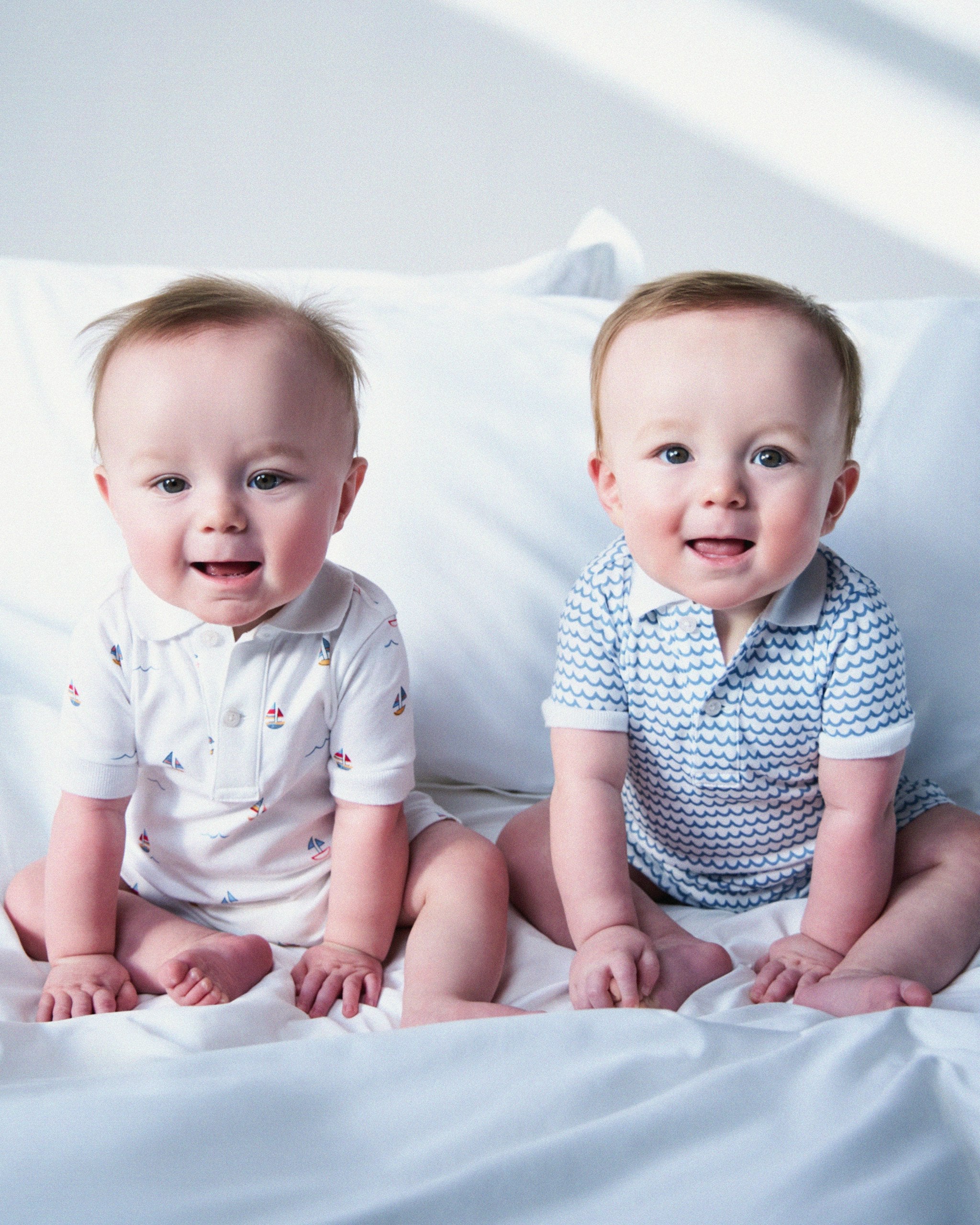 Baby's Pima Louis Play Romper in Navy Stripes