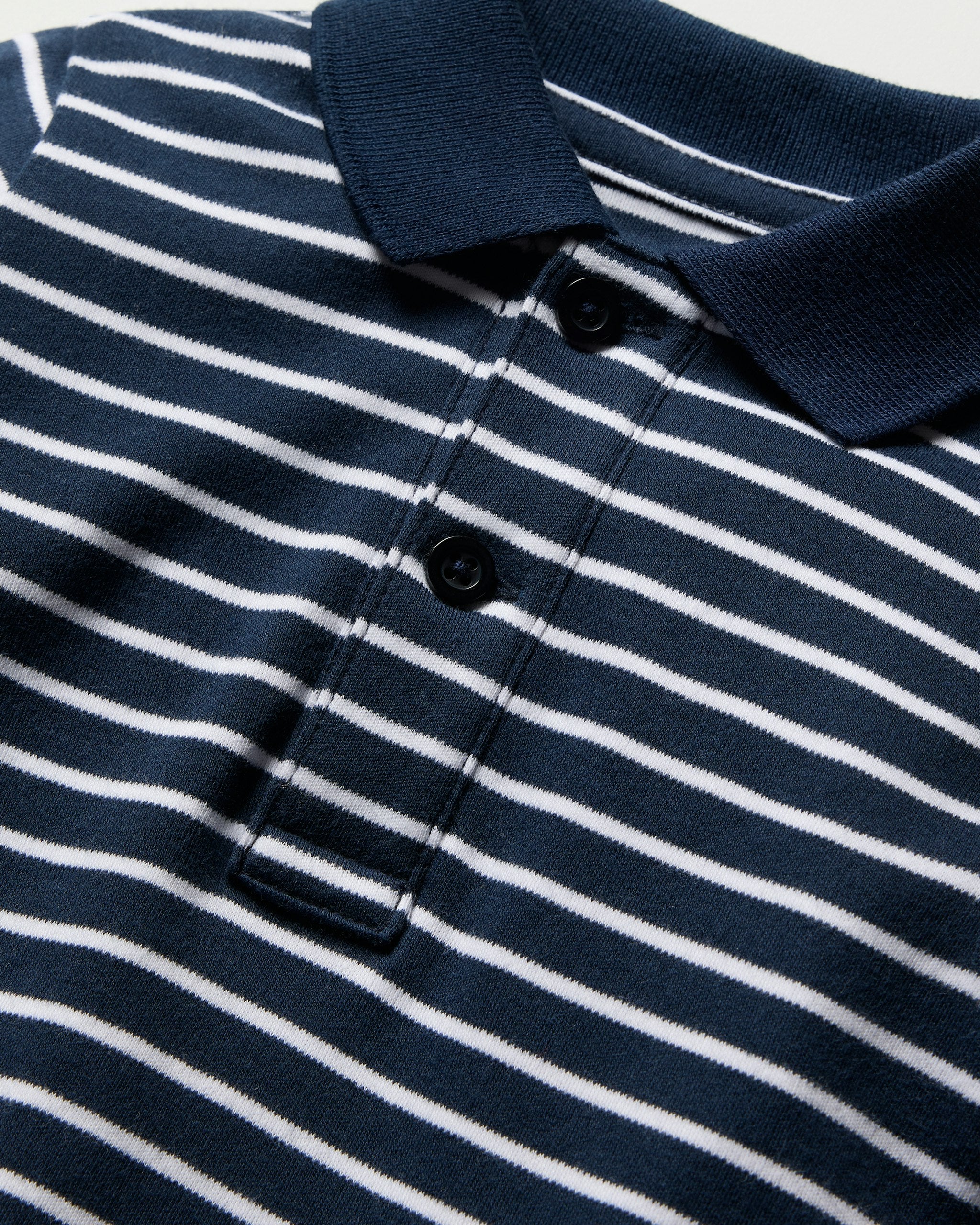 Baby's Pima Louis Play Romper in Navy Stripes