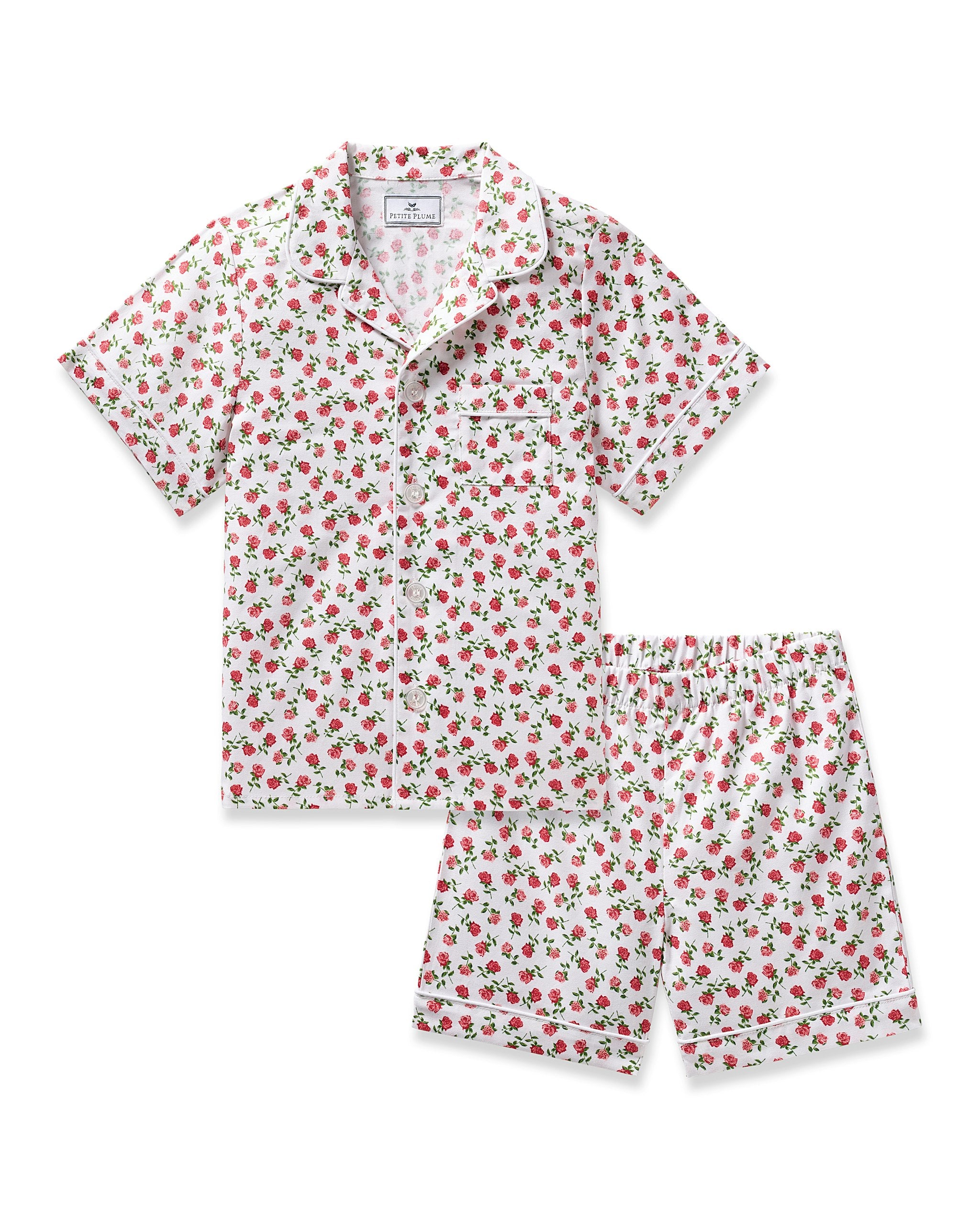 Kid's Twill Short Set in Petite Petals