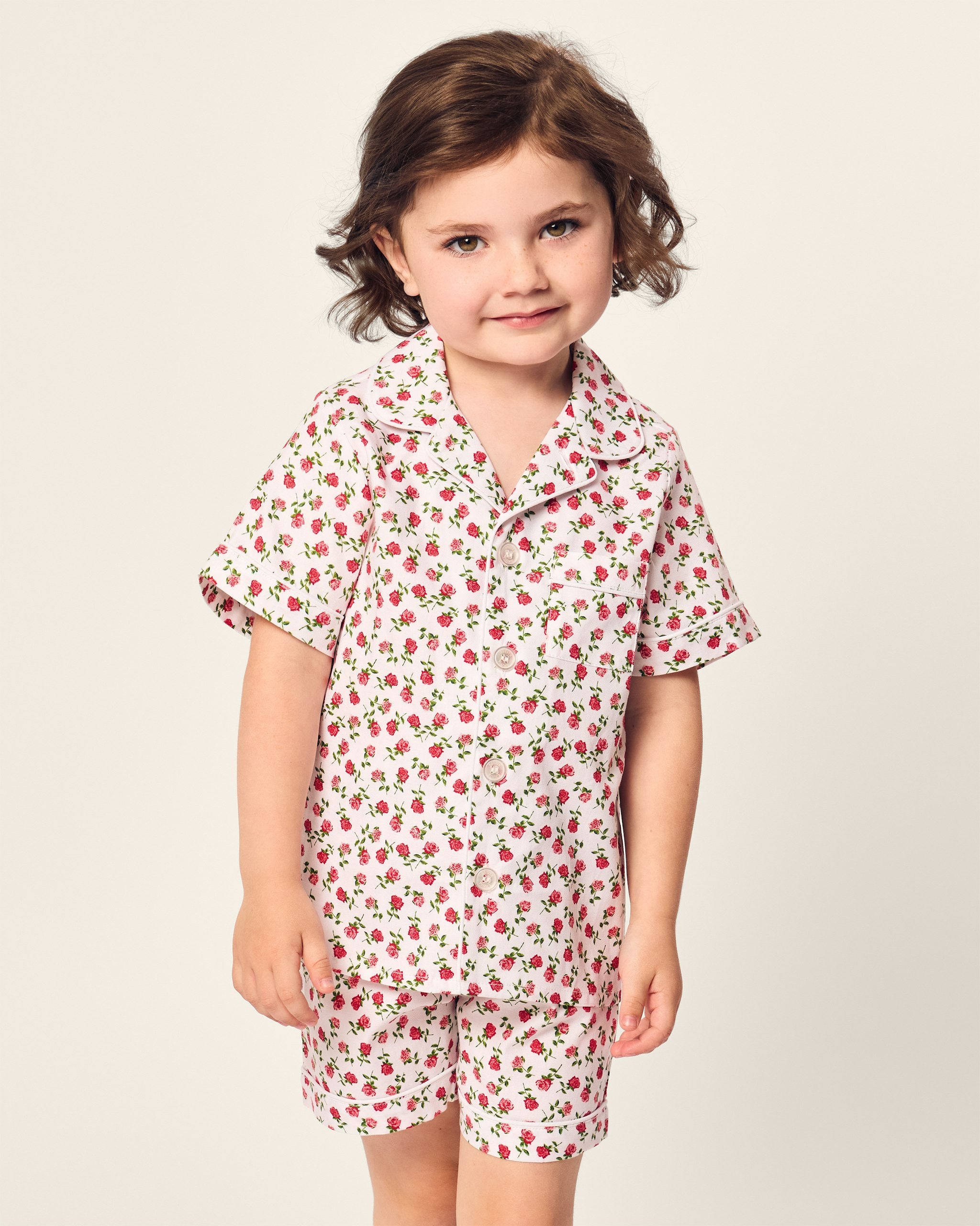 Kid's Twill Short Set in Petite Petals
