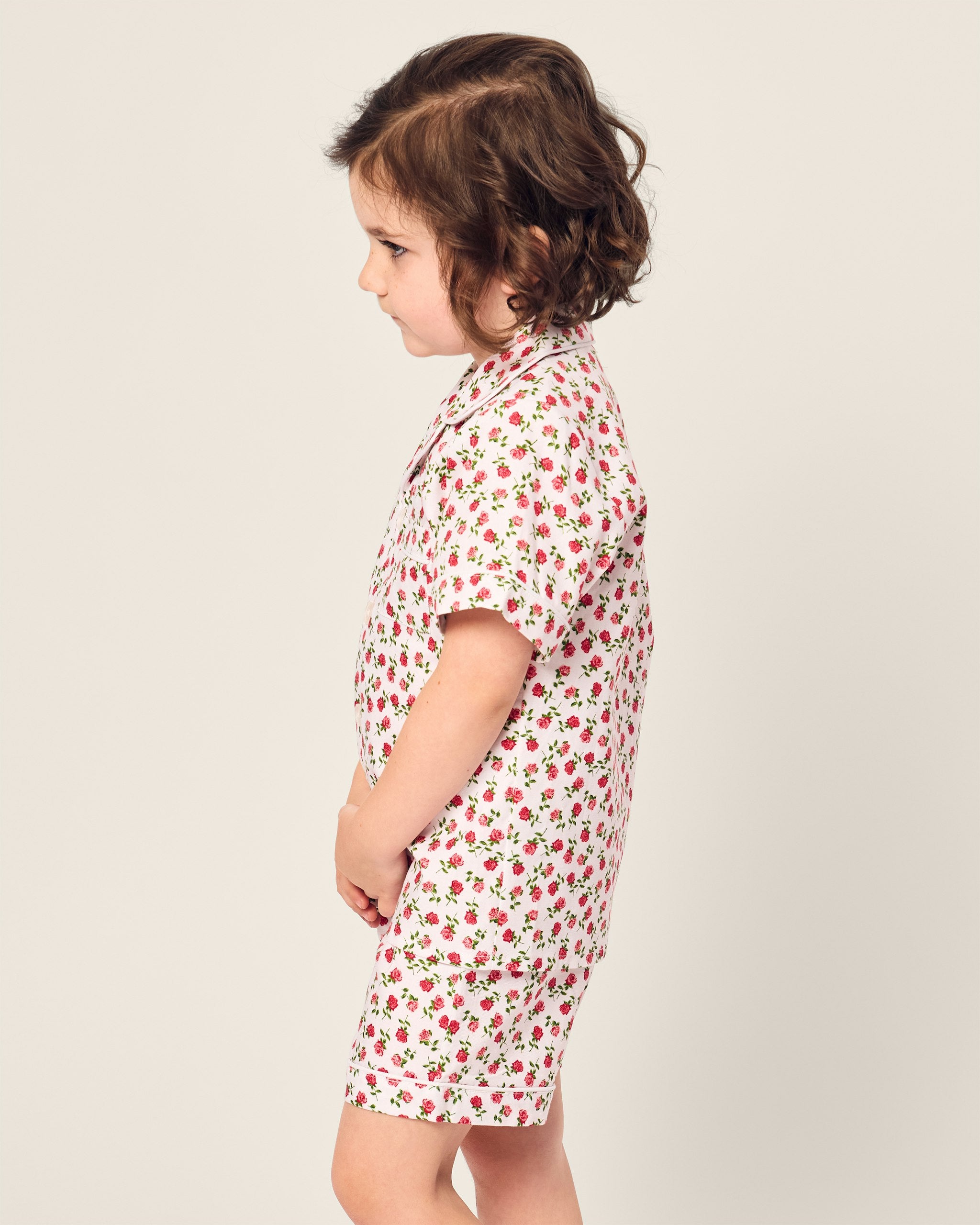 Kid's Twill Short Set in Petite Petals