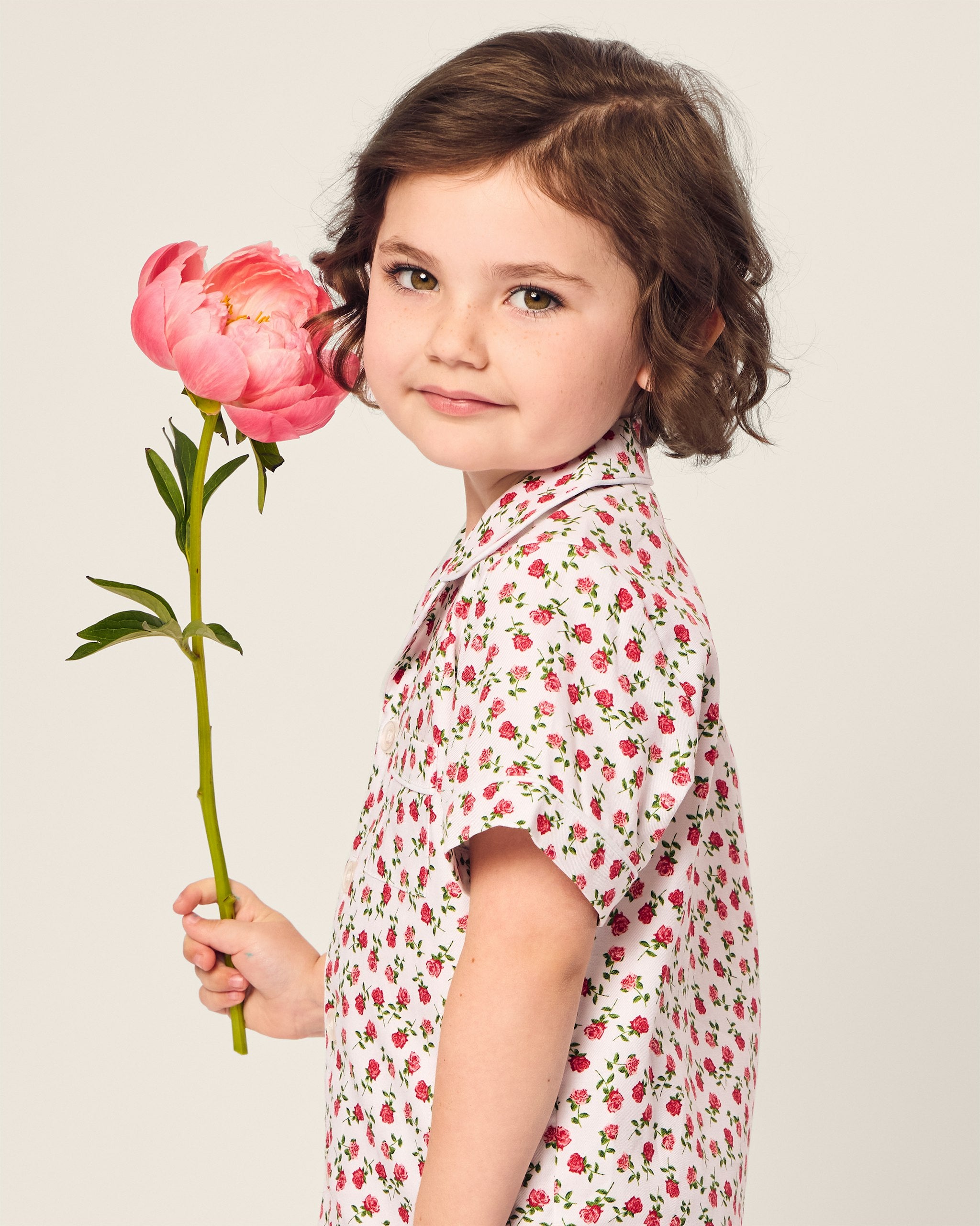 Kid's Twill Short Set in Petite Petals