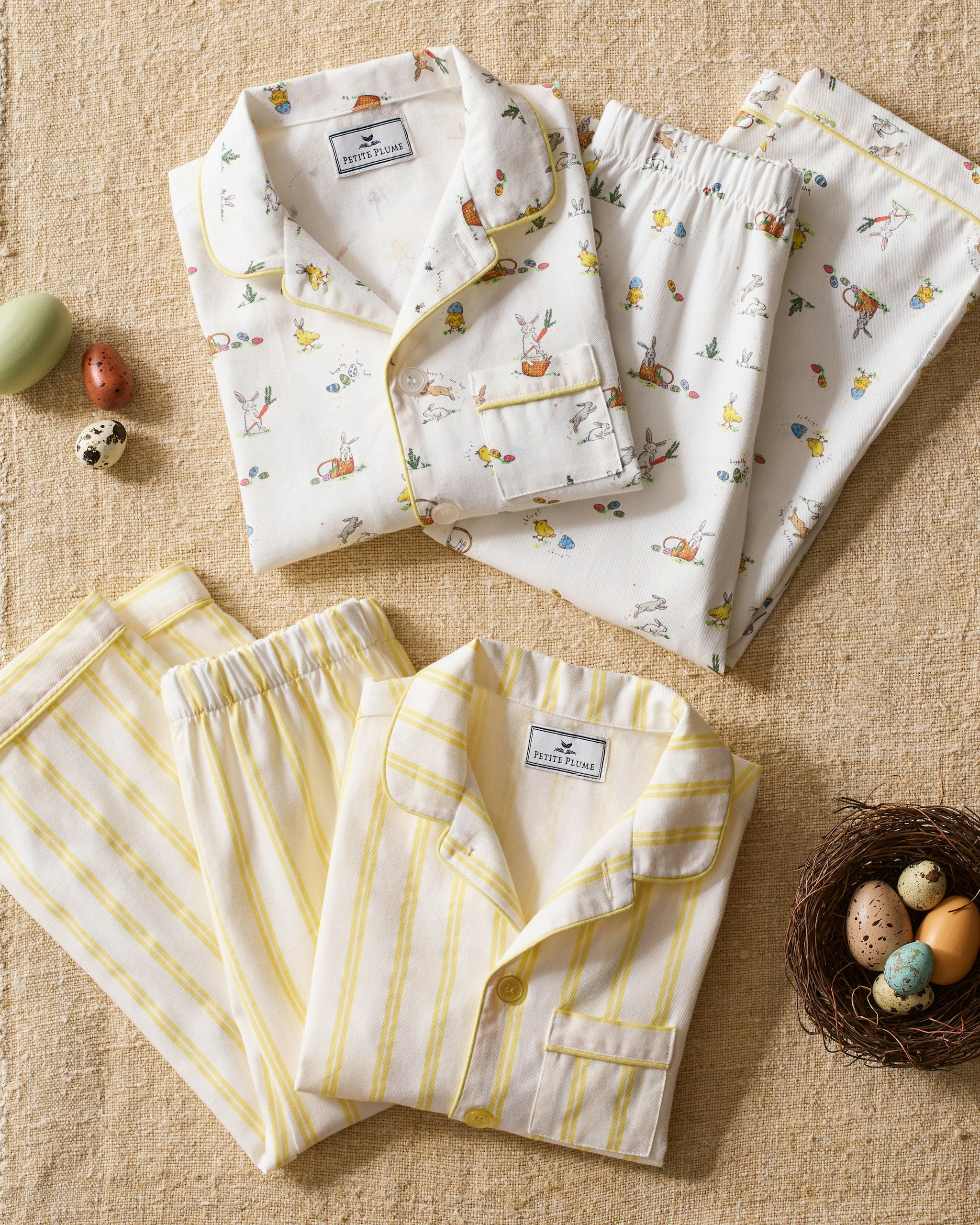 Kid's Twill Short Set in Pink and White Stripe