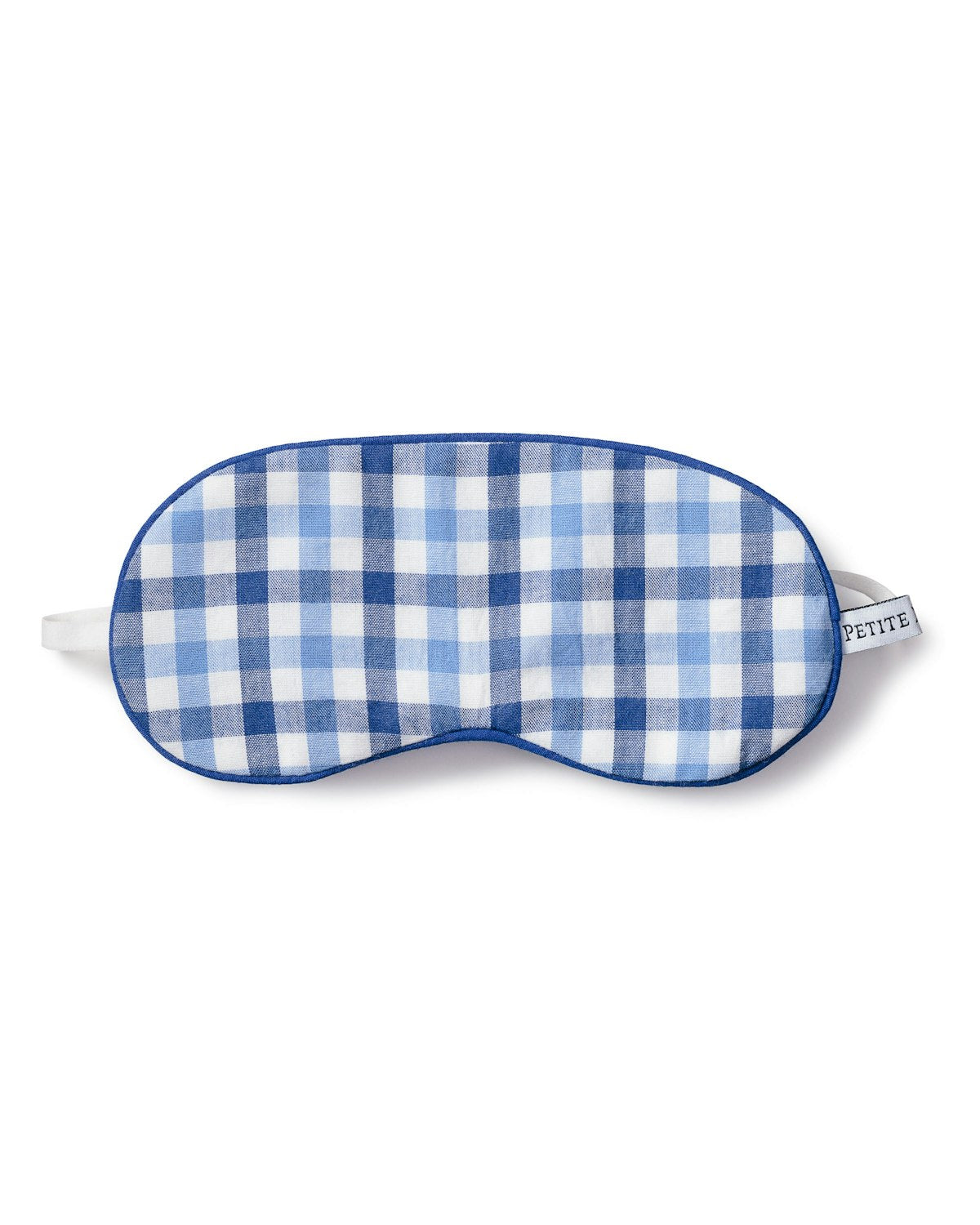 Kid's Twill Sleep Mask in Royal Blue Gingham