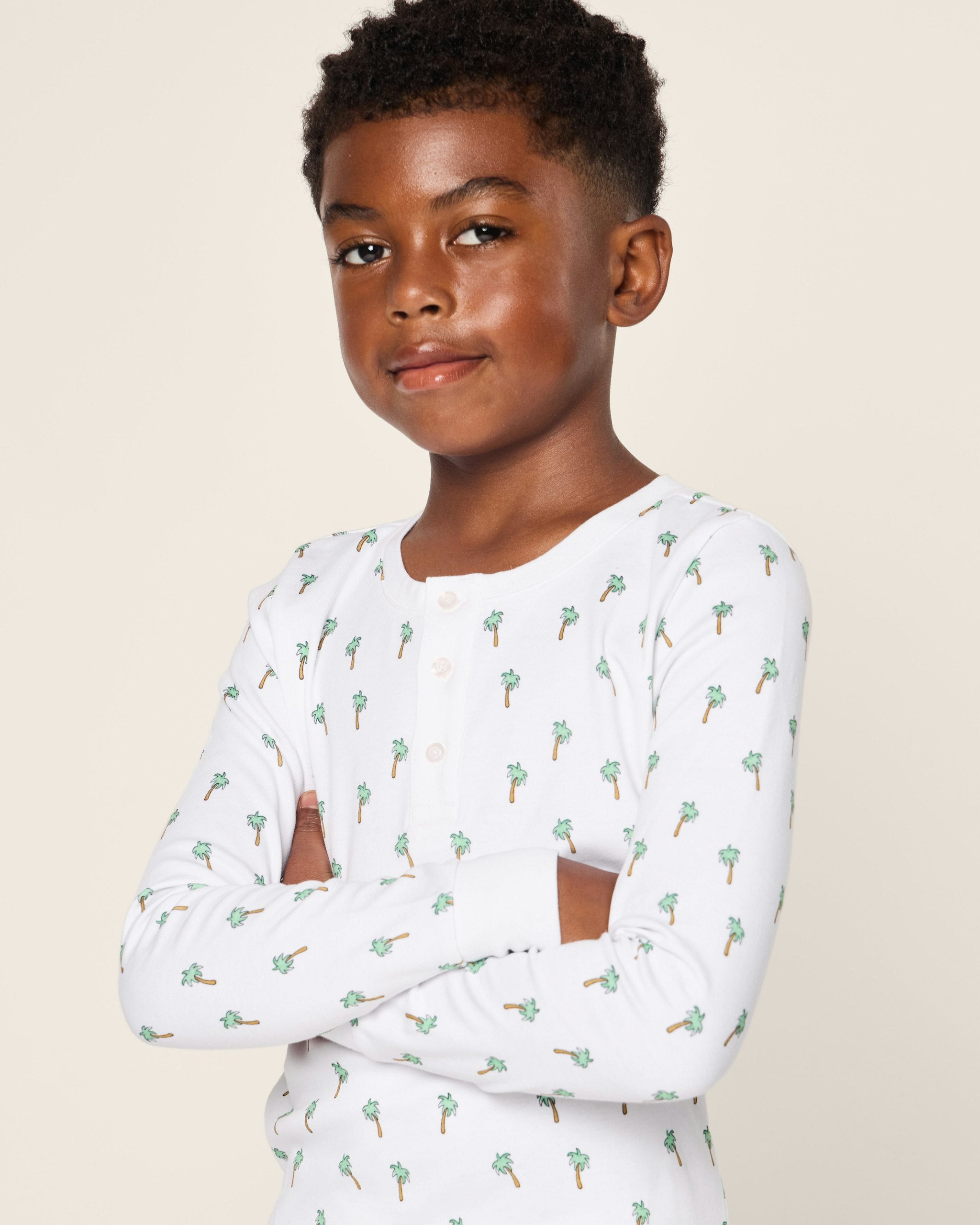 Kids Pima Snug Fit Pajama Set in Flamingos