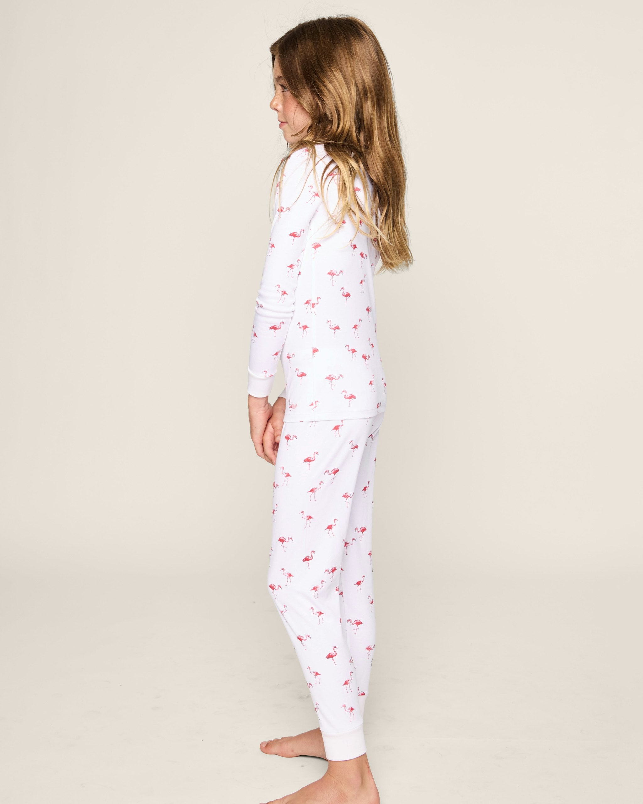Kids Pima Snug Fit Pajama Set in Flamingos