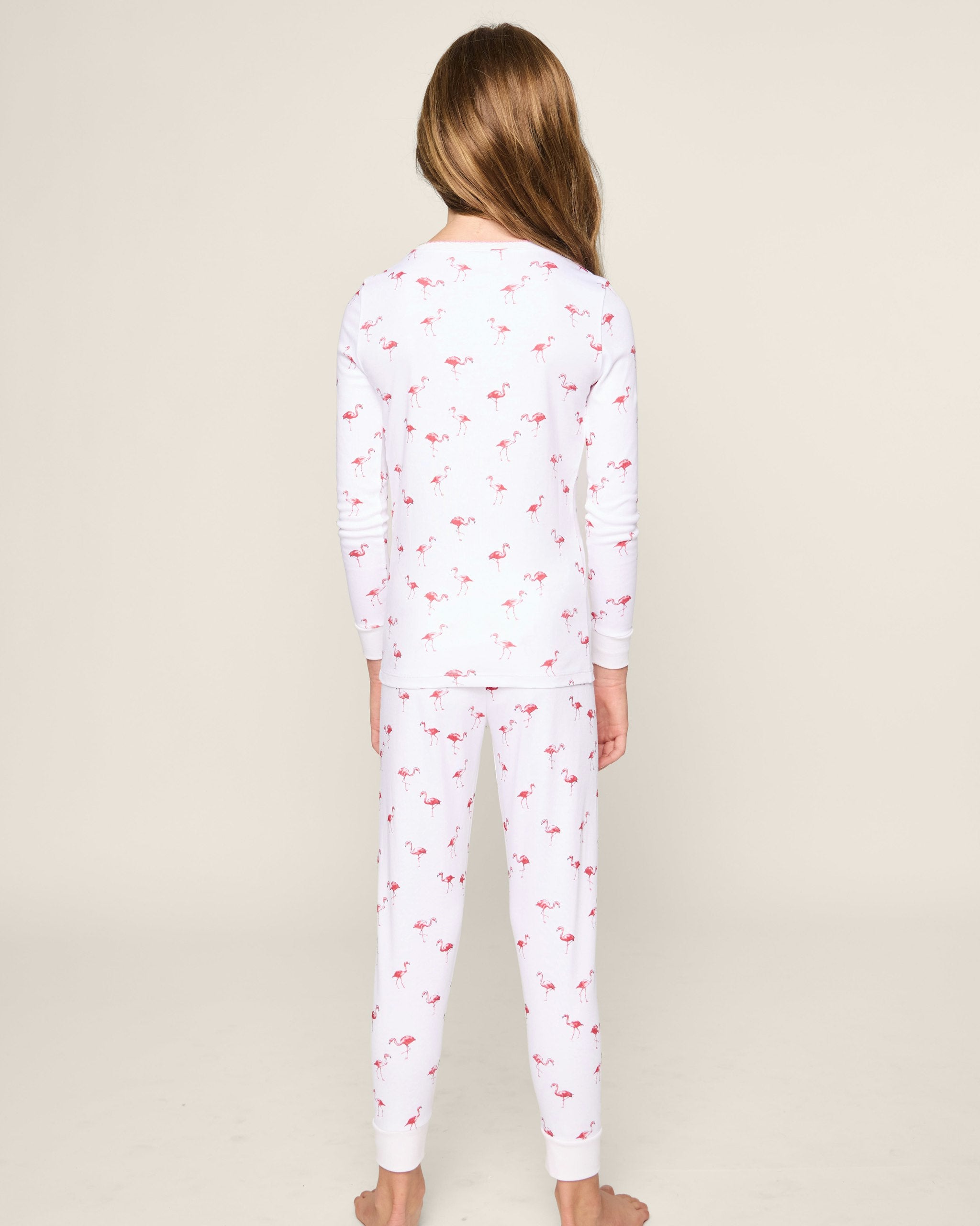 Kids Pima Snug Fit Pajama Set in Flamingos