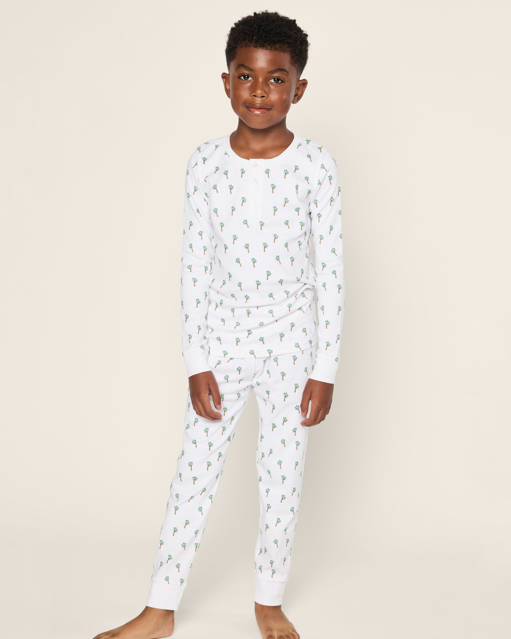Kids Pima Snug Fit Pajama Set in Flamingos