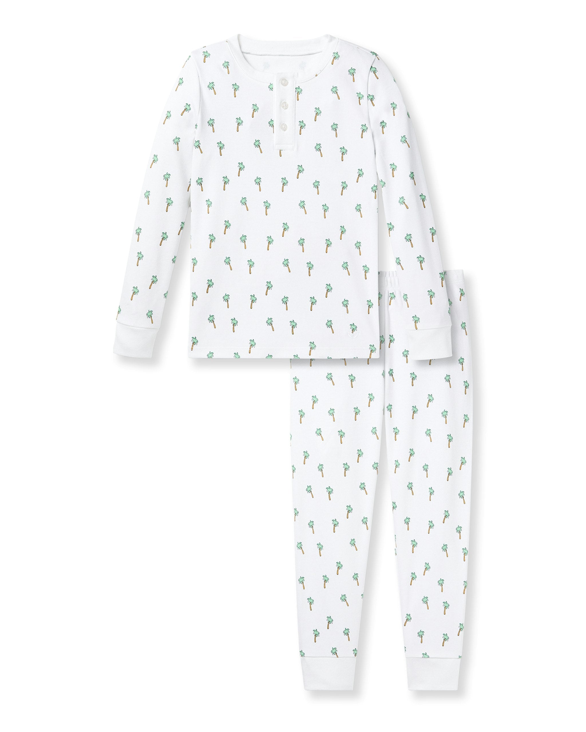 Kids Pima Snug Fit Pajama Set in Palmier