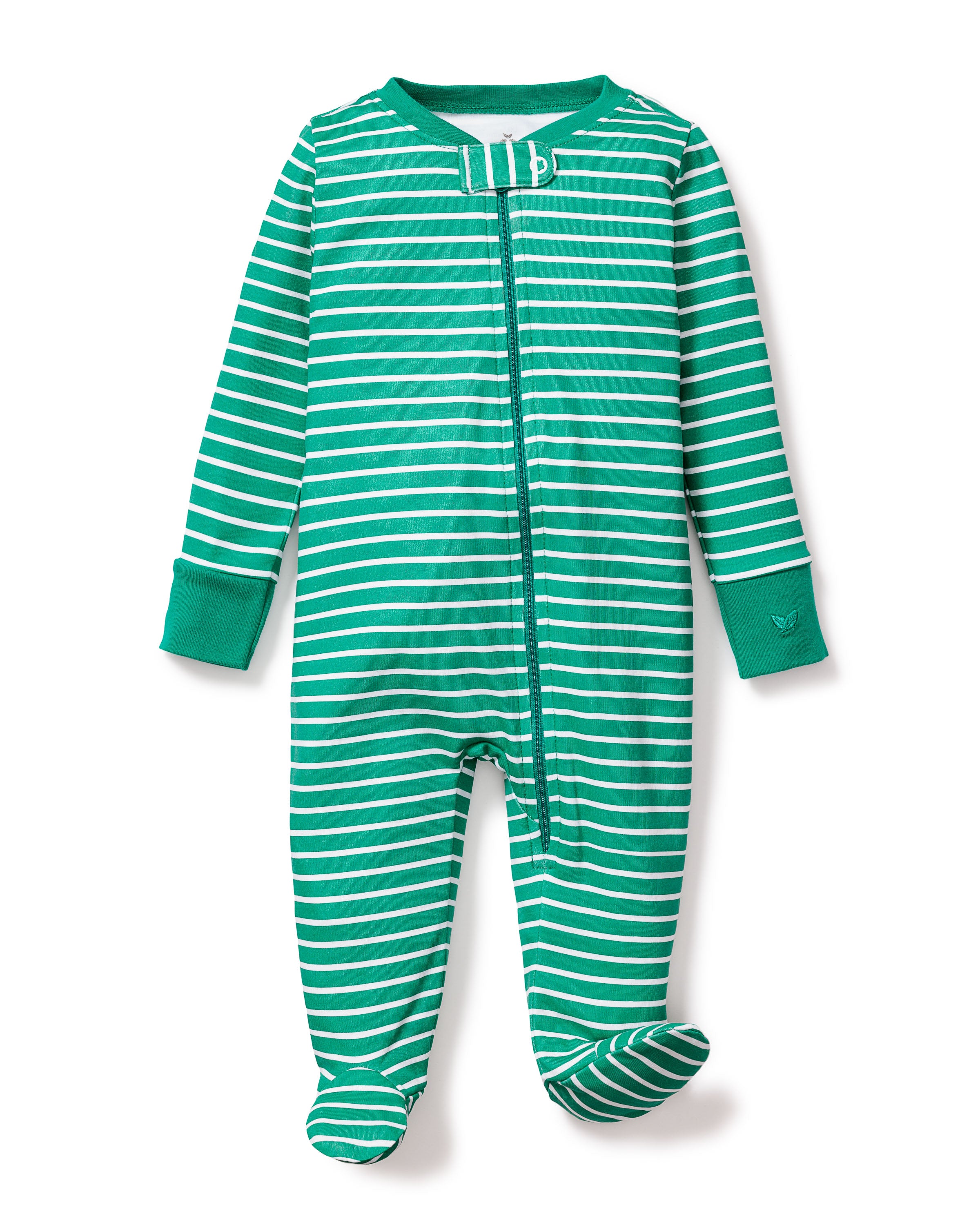 Baby's Pima Romper in Green Stripe