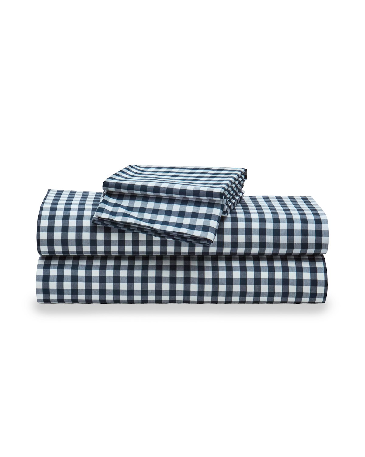 Luxe Premium Cotton Bed Sheets in Navy Gingham