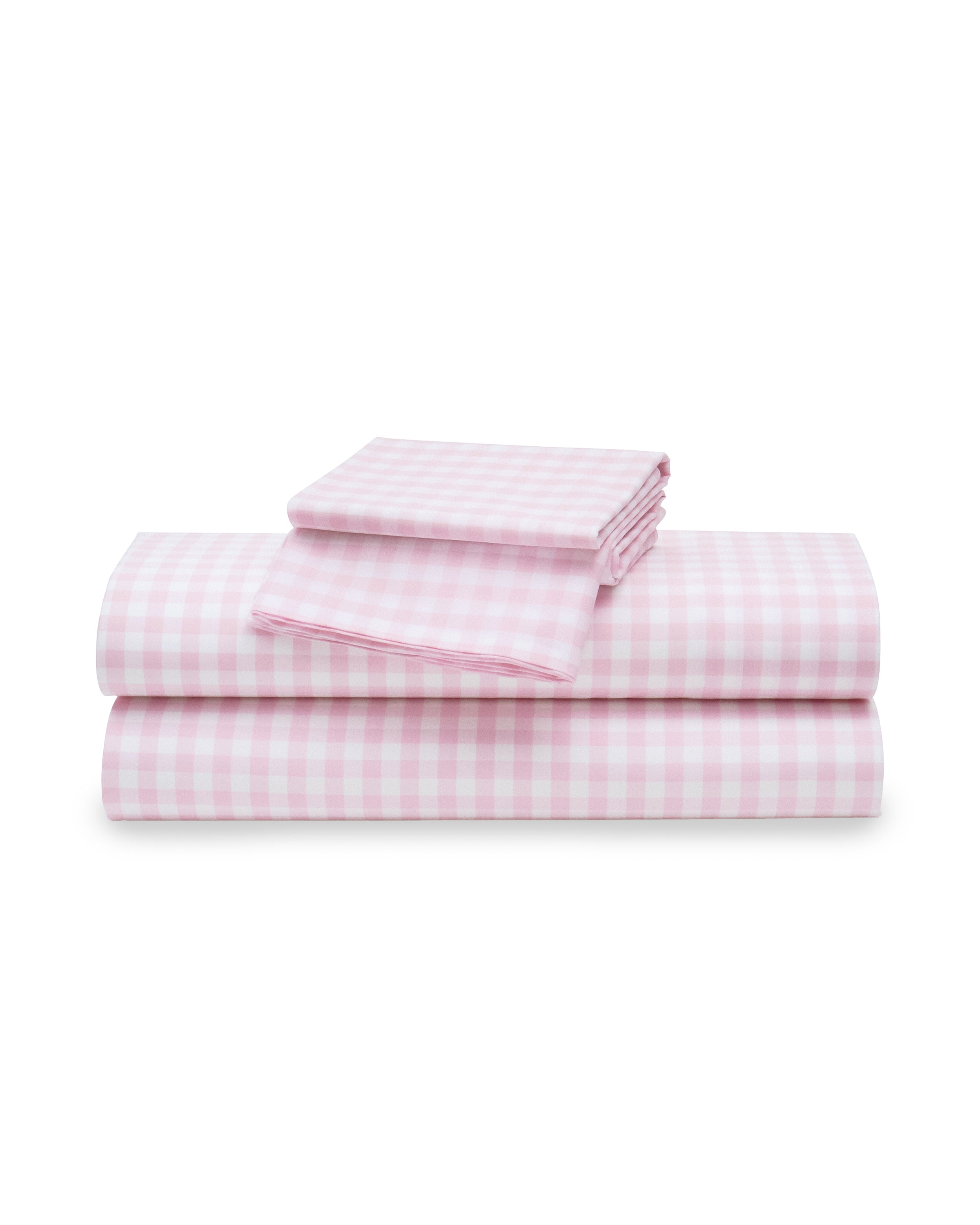 Luxe Premium Cotton Bed Sheets in Pink Gingham