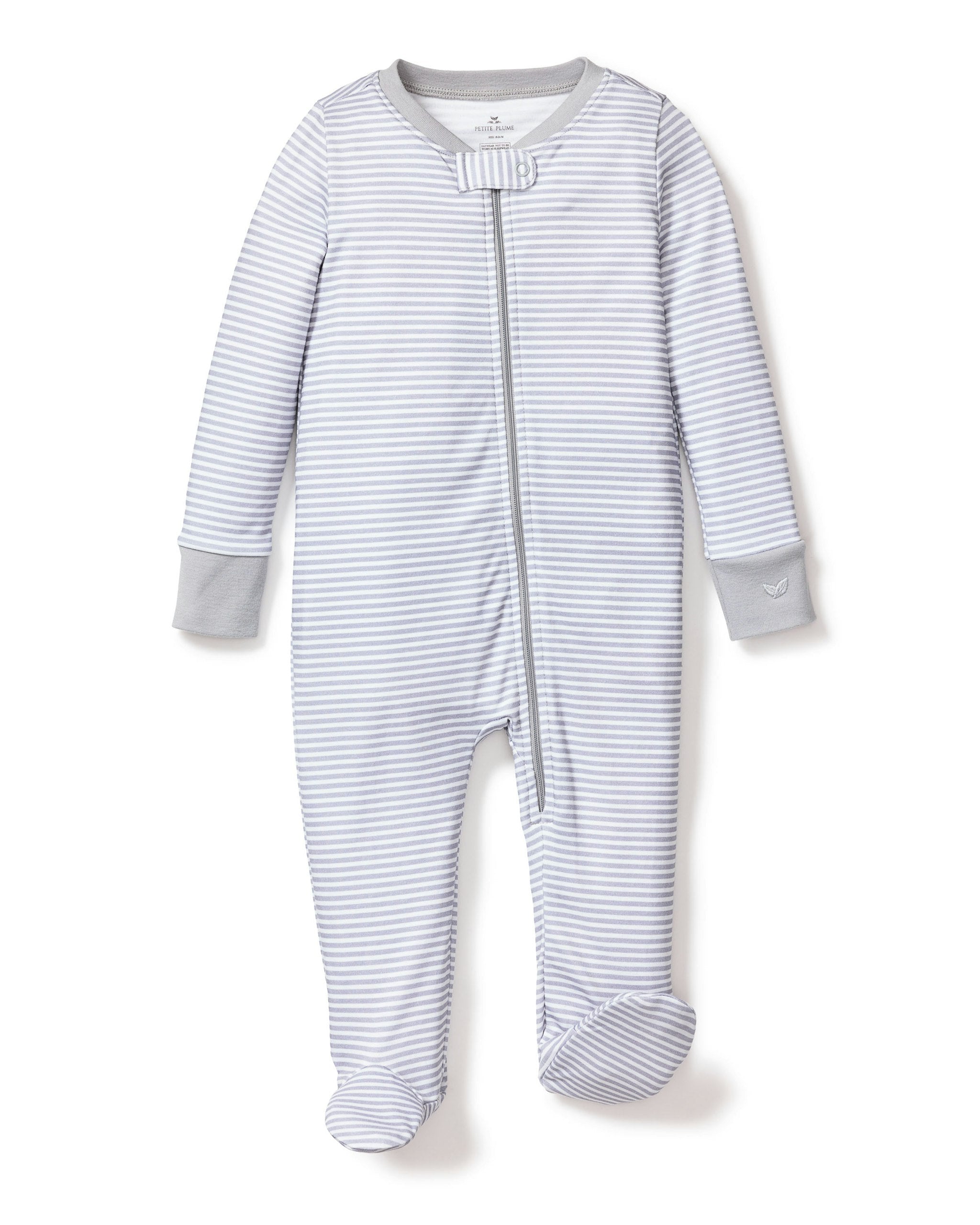 Baby's Pima Romper in Grey Stripes