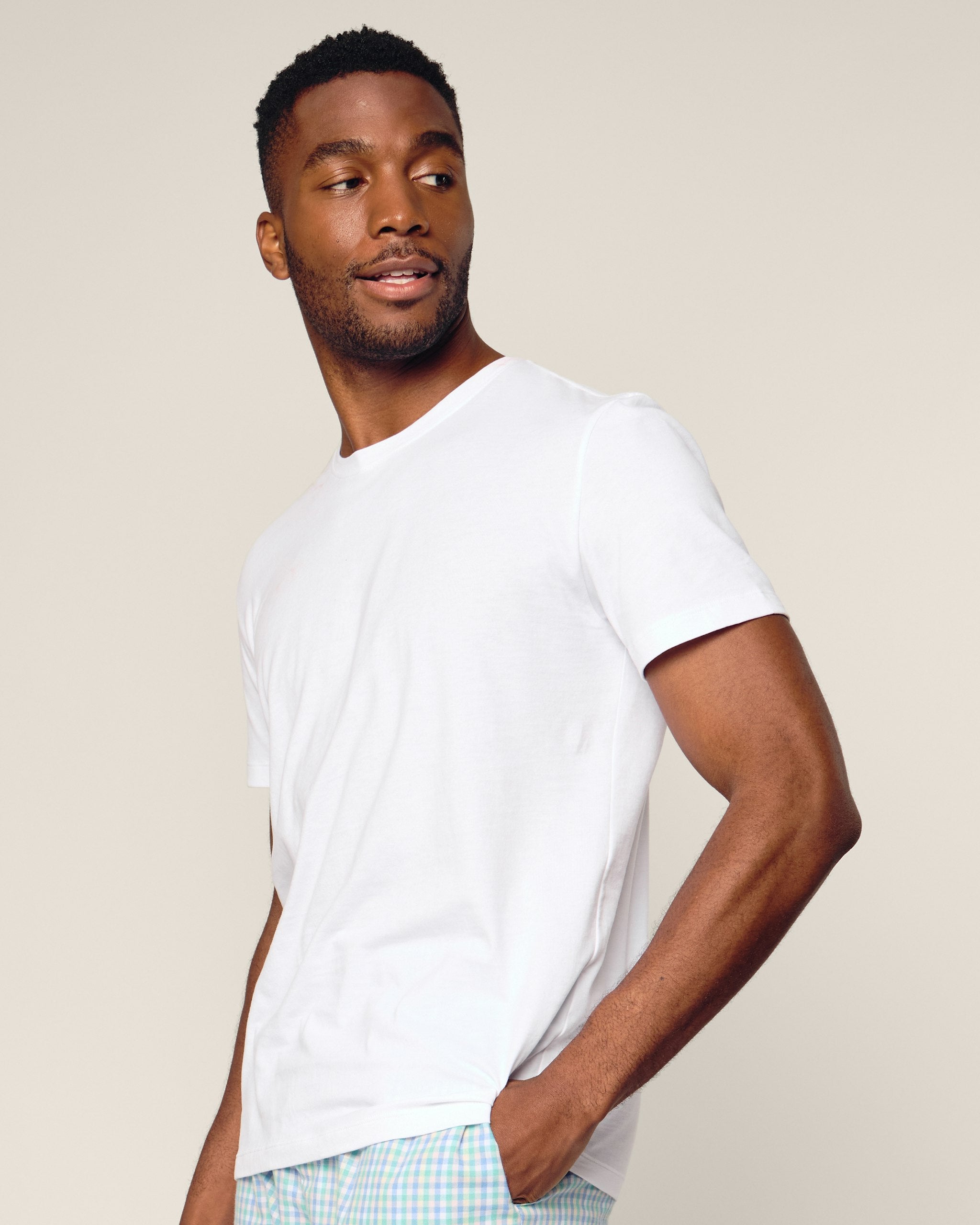 Men's Pima Essential Crew Neck Tee in Dark Heather Grey