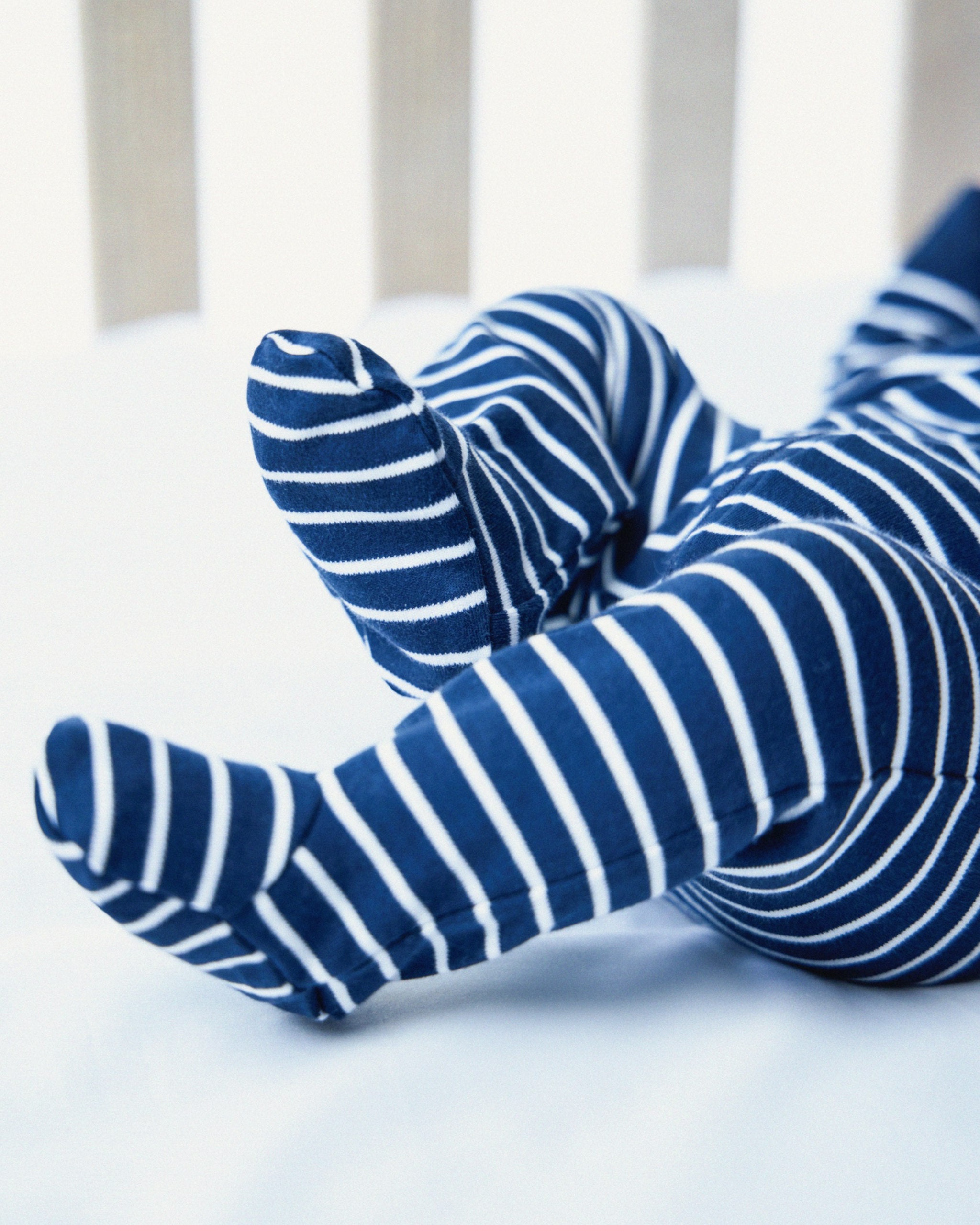 Baby's Pima Romper in Navy Stripes