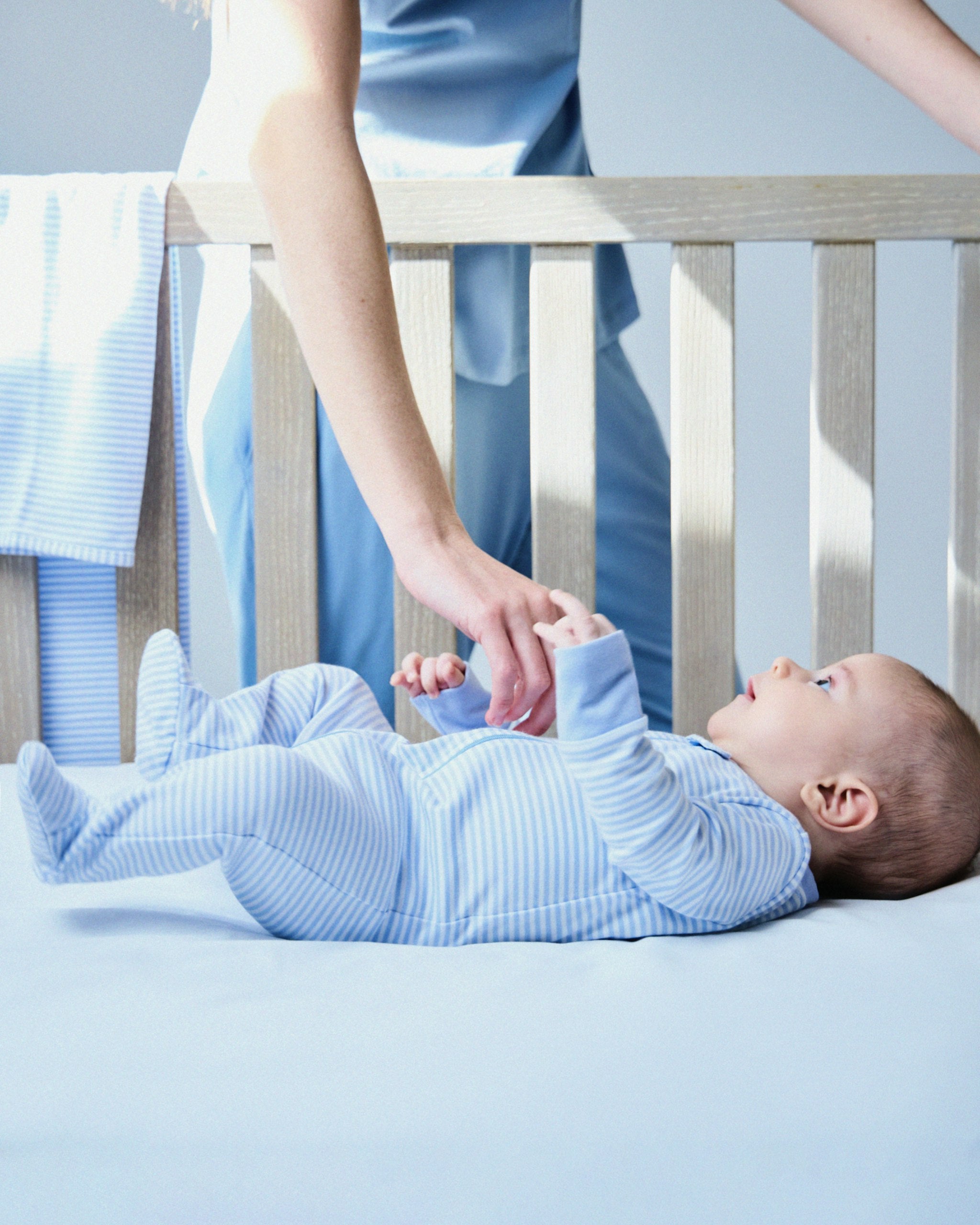 Baby's Pima Romper in Navy Stripes