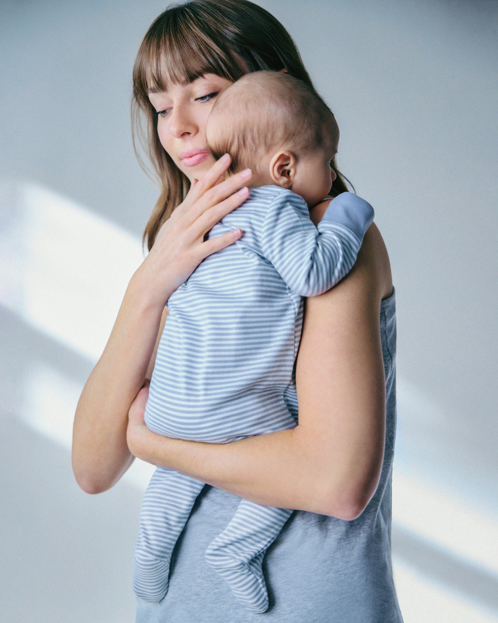 Baby's Pima Romper in Navy Stripes